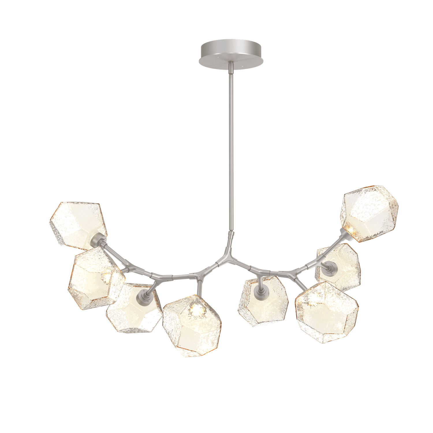 PLB0039-BB-BS-A-Hammerton-Studio-Gem-8-light-modern-branch-chandelier-with-metallic-beige-silver-finish-and-amber-blown-glass-shades-and-LED-lamping