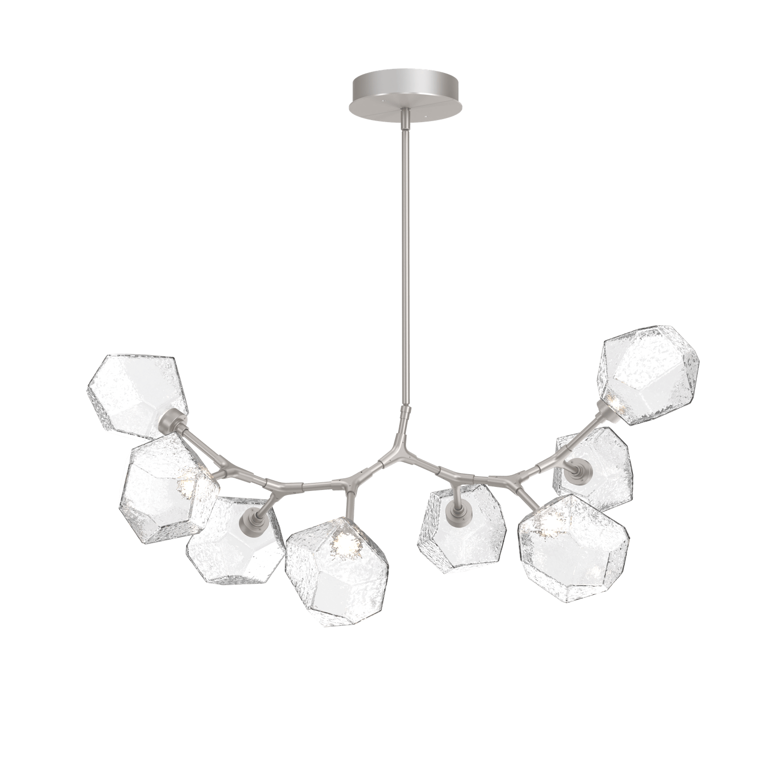 PLB0039-BB-BS-C-Hammerton-Studio-Gem-8-light-modern-branch-chandelier-with-metallic-beige-silver-finish-and-clear-blown-glass-shades-and-LED-lamping