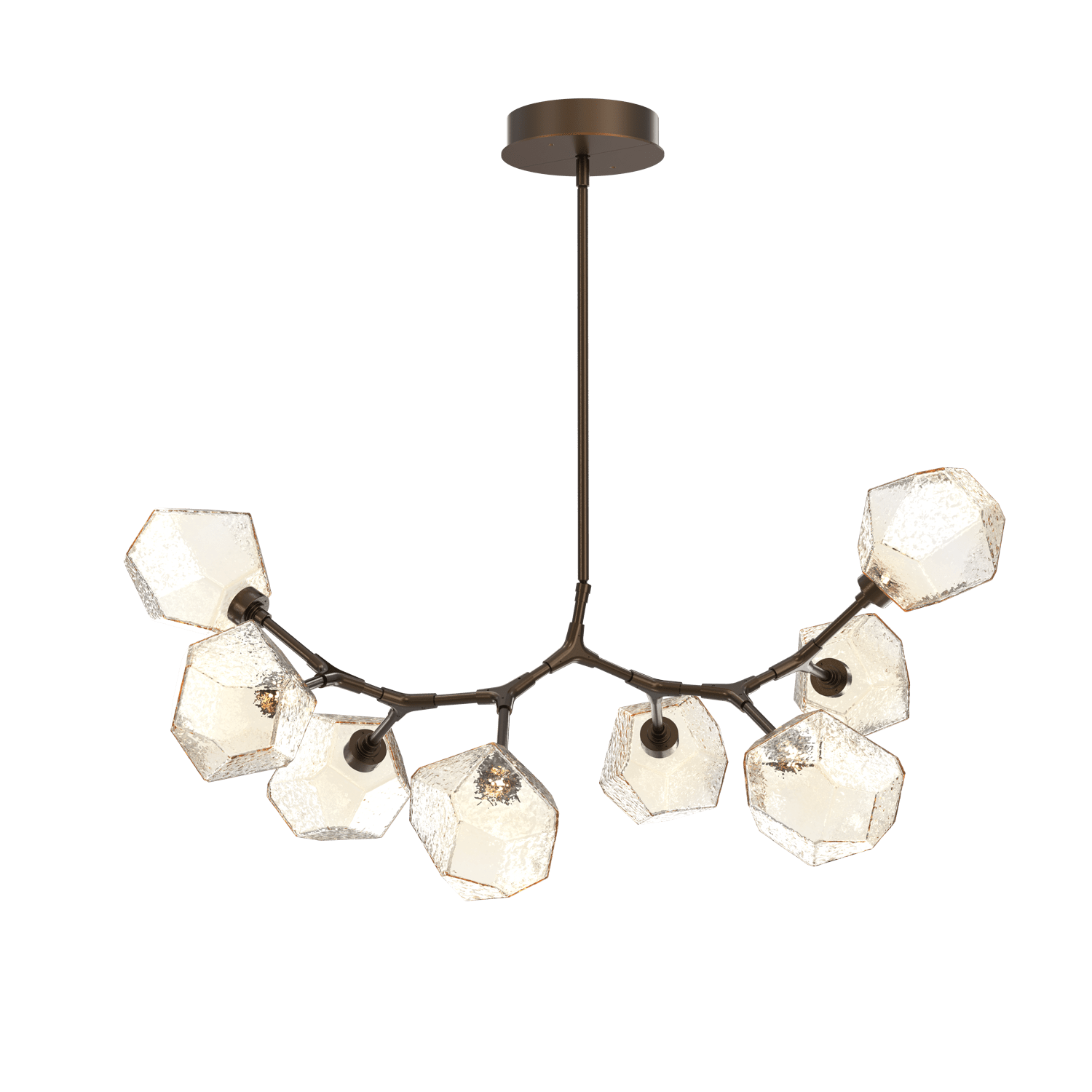 PLB0039-BB-FB-A-Hammerton-Studio-Gem-8-light-modern-branch-chandelier-with-flat-bronze-finish-and-amber-blown-glass-shades-and-LED-lamping