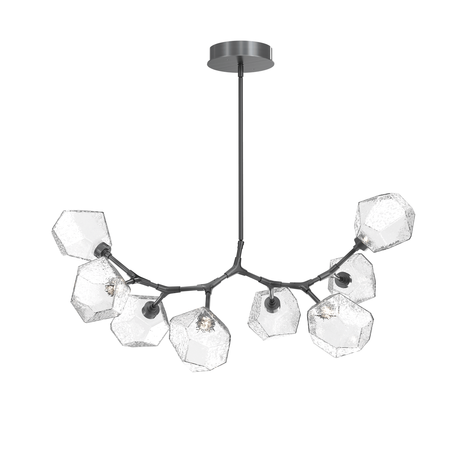 PLB0039-BB-GM-S-Hammerton-Studio-Gem-8-light-modern-branch-chandelier-with-gunmetal-finish-and-smoke-blown-glass-shades-and-LED-lamping