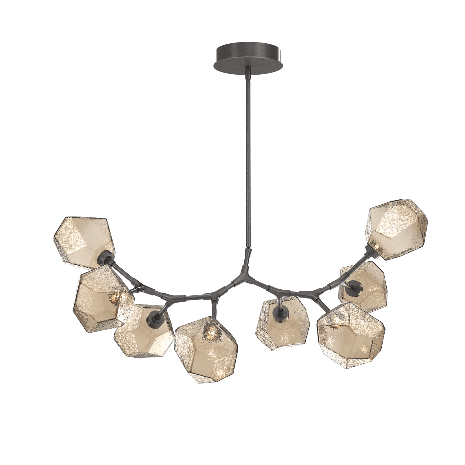 PLB0039-BB-GP-B-Hammerton-Studio-Gem-8-light-modern-branch-chandelier-with-graphite-finish-and-bronze-blown-glass-shades-and-LED-lamping