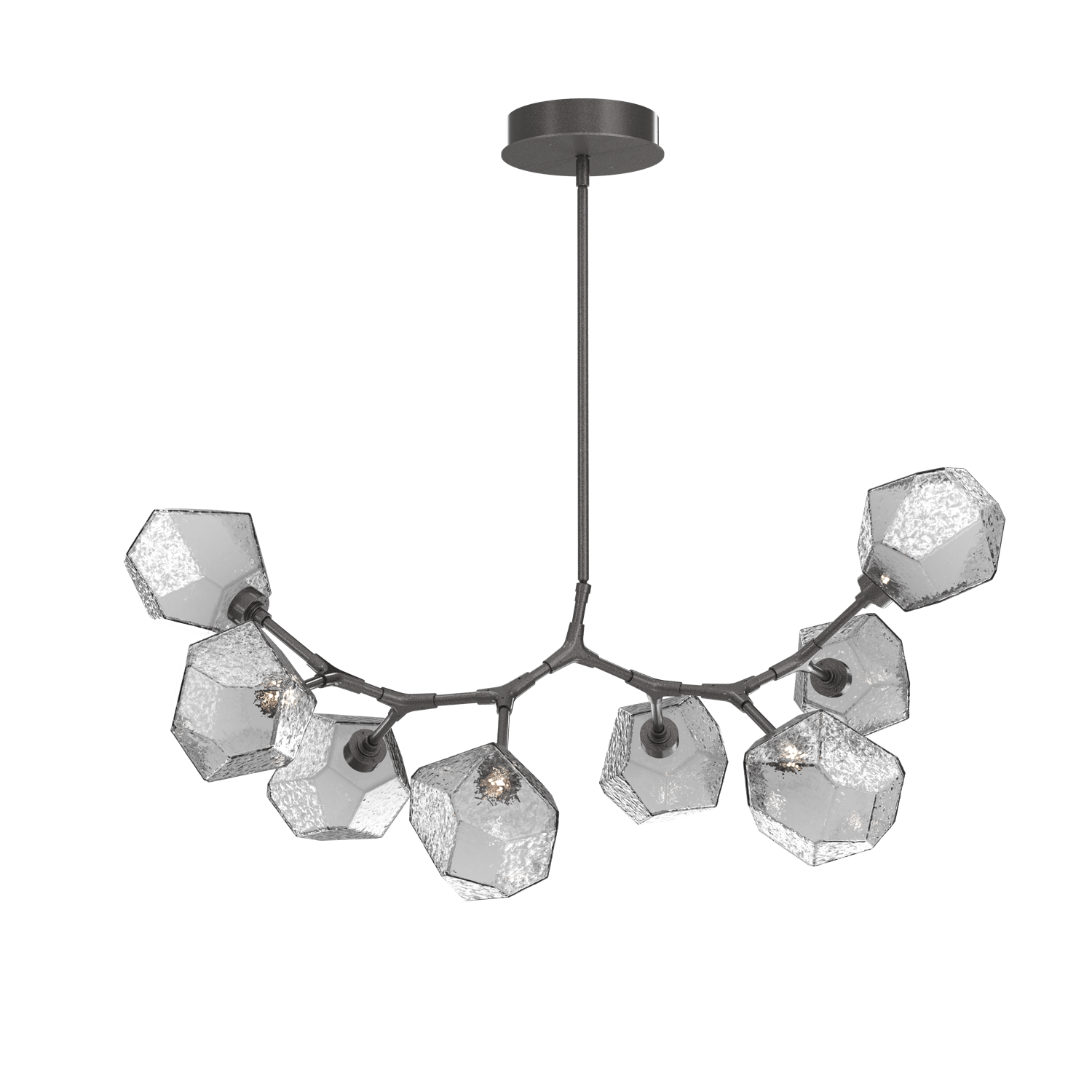PLB0039-BB-GP-S-Hammerton-Studio-Gem-8-light-modern-branch-chandelier-with-graphite-finish-and-smoke-blown-glass-shades-and-LED-lamping