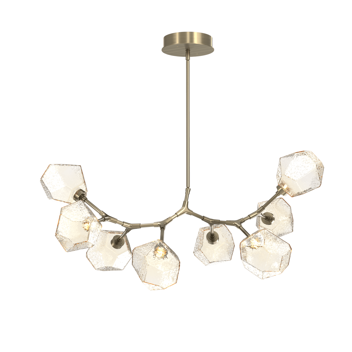 PLB0039-BB-HB-A-Hammerton-Studio-Gem-8-light-modern-branch-chandelier-with-heritage-brass-finish-and-amber-blown-glass-shades-and-LED-lamping