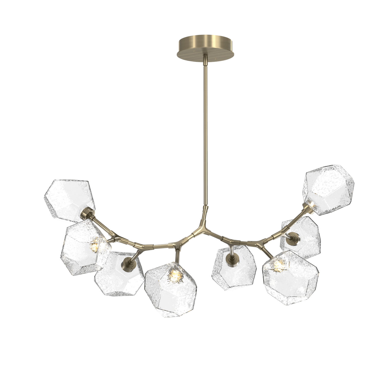 PLB0039-BB-HB-C-Hammerton-Studio-Gem-8-light-modern-branch-chandelier-with-heritage-brass-finish-and-clear-blown-glass-shades-and-LED-lamping