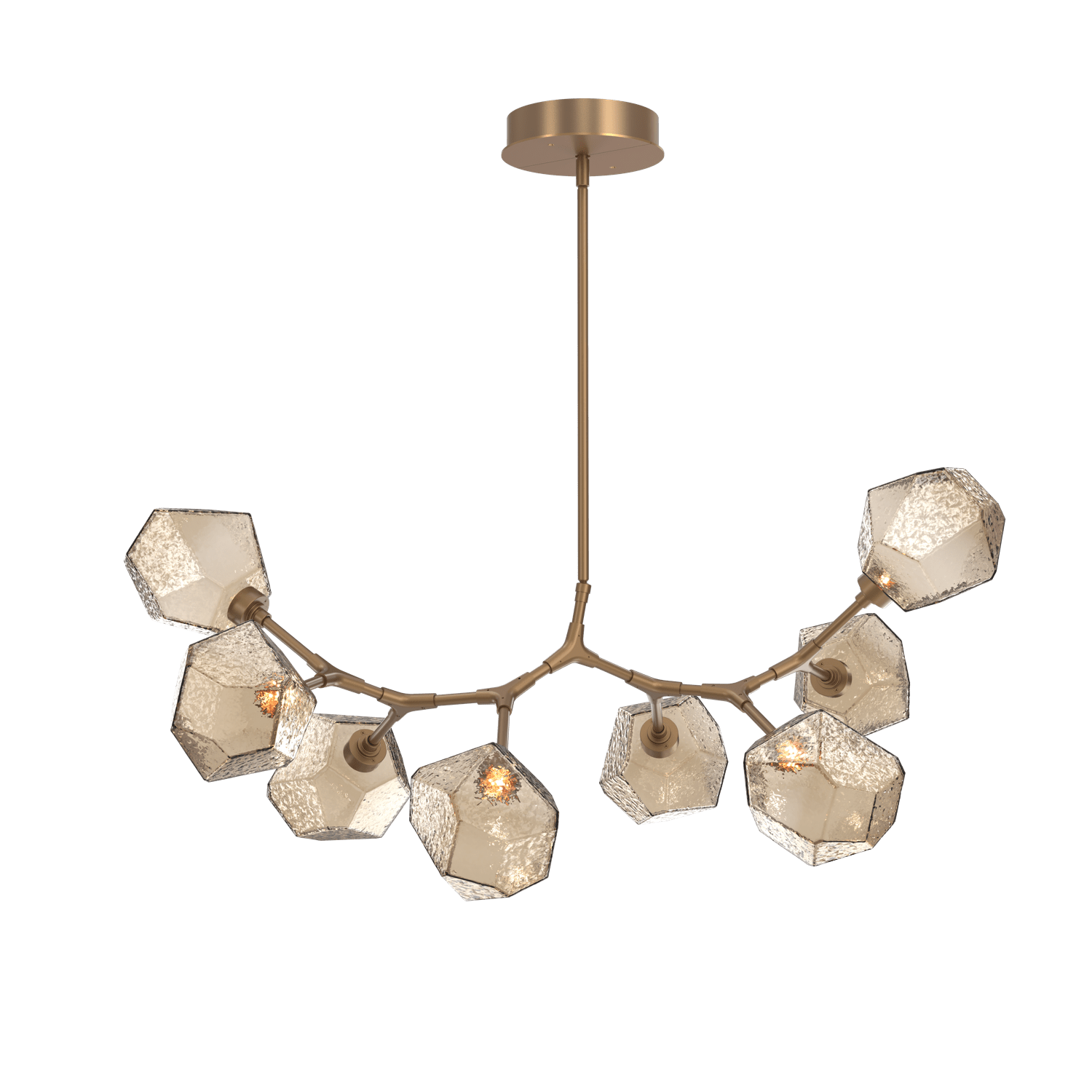 PLB0039-BB-NB-B-Hammerton-Studio-Gem-8-light-modern-branch-chandelier-with-novel-brass-finish-and-bronze-blown-glass-shades-and-LED-lamping