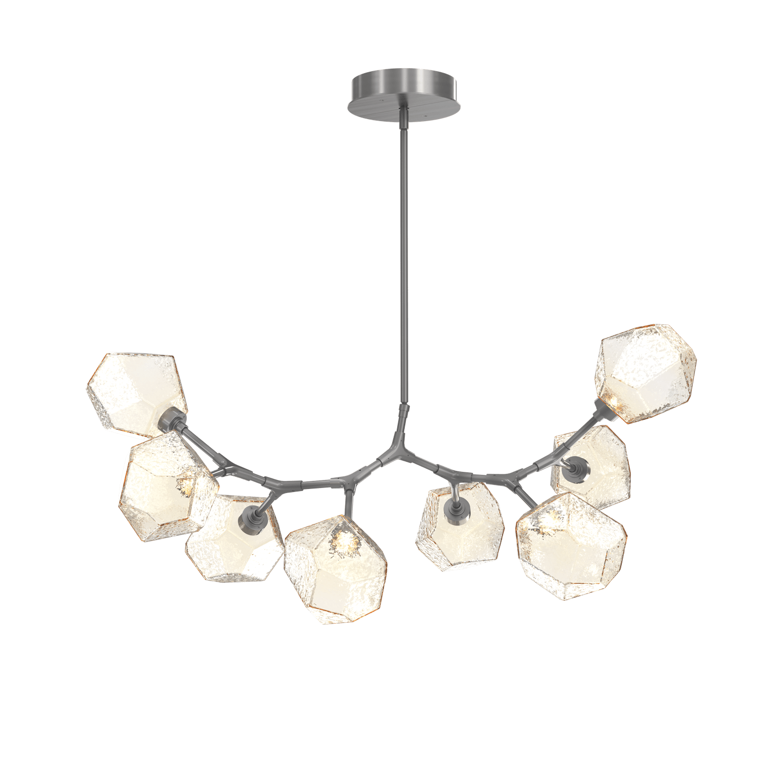 PLB0039-BB-SN-A-Hammerton-Studio-Gem-8-light-modern-branch-chandelier-with-satin-nickel-finish-and-amber-blown-glass-shades-and-LED-lamping