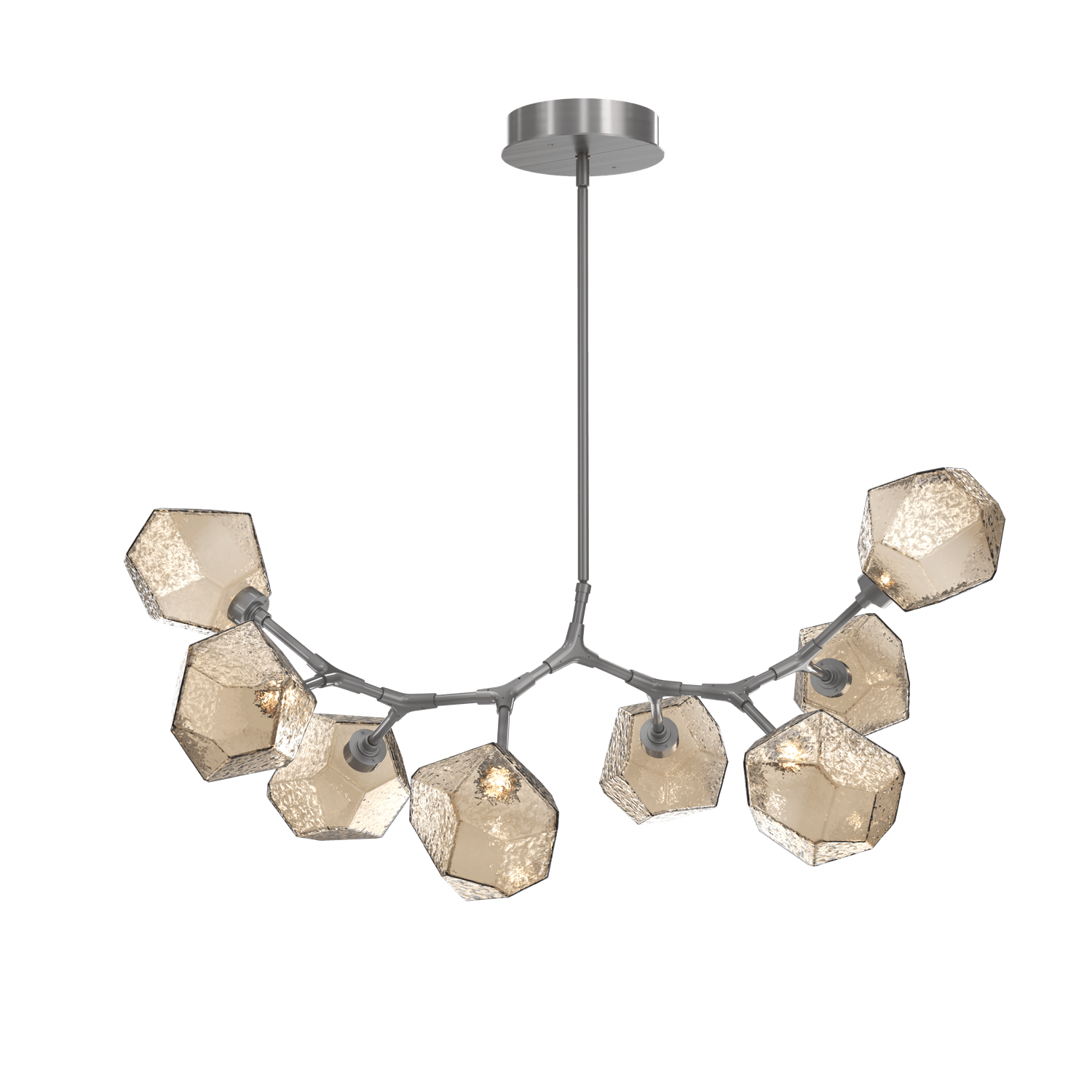 PLB0039-BB-SN-B-Hammerton-Studio-Gem-8-light-modern-branch-chandelier-with-satin-nickel-finish-and-bronze-blown-glass-shades-and-LED-lamping