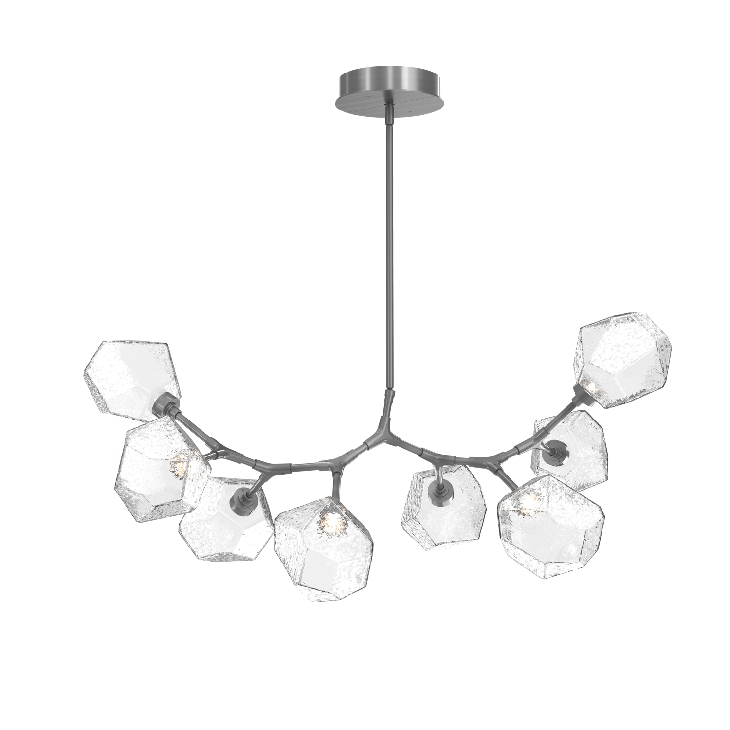 PLB0039-BB-SN-C-Hammerton-Studio-Gem-8-light-modern-branch-chandelier-with-satin-nickel-finish-and-clear-blown-glass-shades-and-LED-lamping