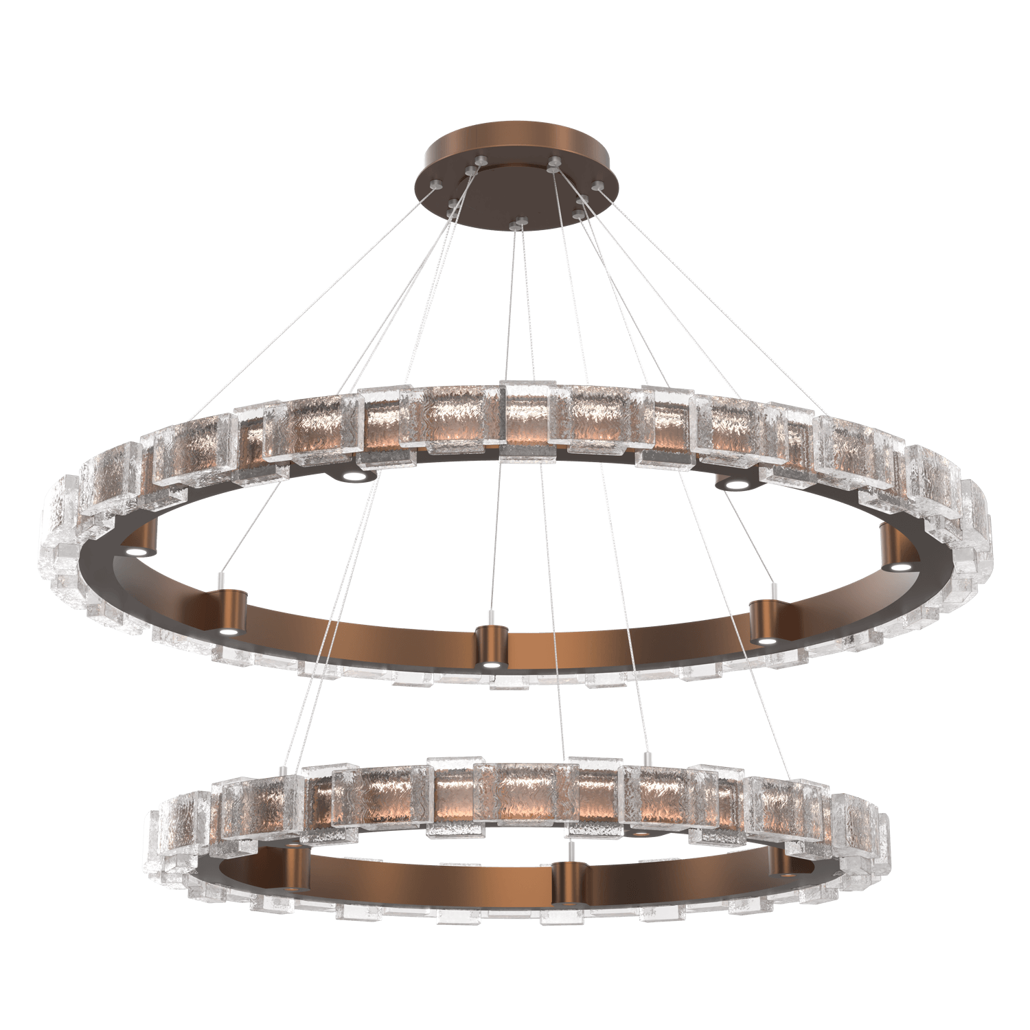 CHB0087-2T-BB-TE-Hammerton-Studio-Tessera-50-inch-two-tier-ring-chandelier-with-burnished-bronze-finish-and-clear-tetro-cast-glass-shade-and-LED-lamping