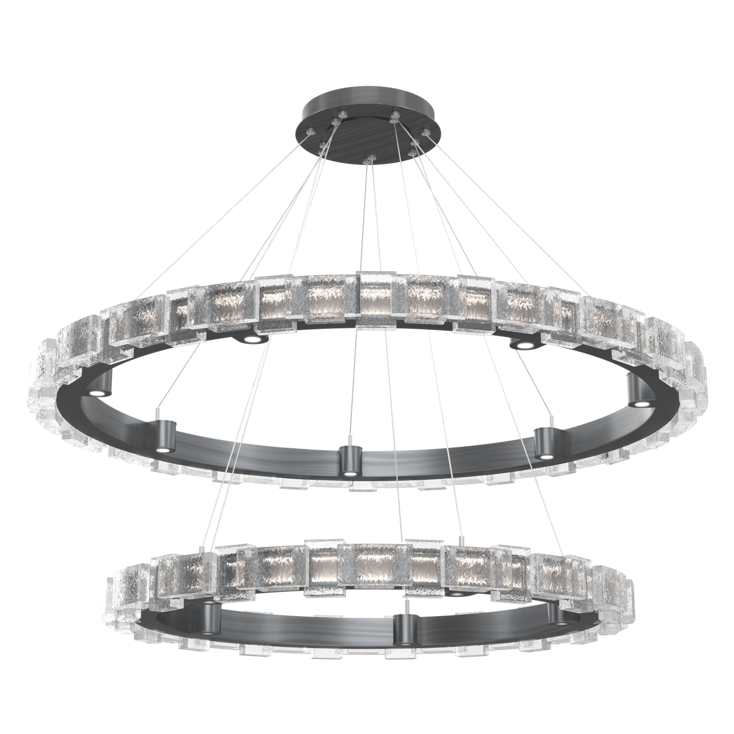 CHB0087-2T-GM-TE-Hammerton-Studio-Tessera-50-inch-two-tier-ring-chandelier-with-gunmetal-finish-and-clear-tetro-cast-glass-shade-and-LED-lamping