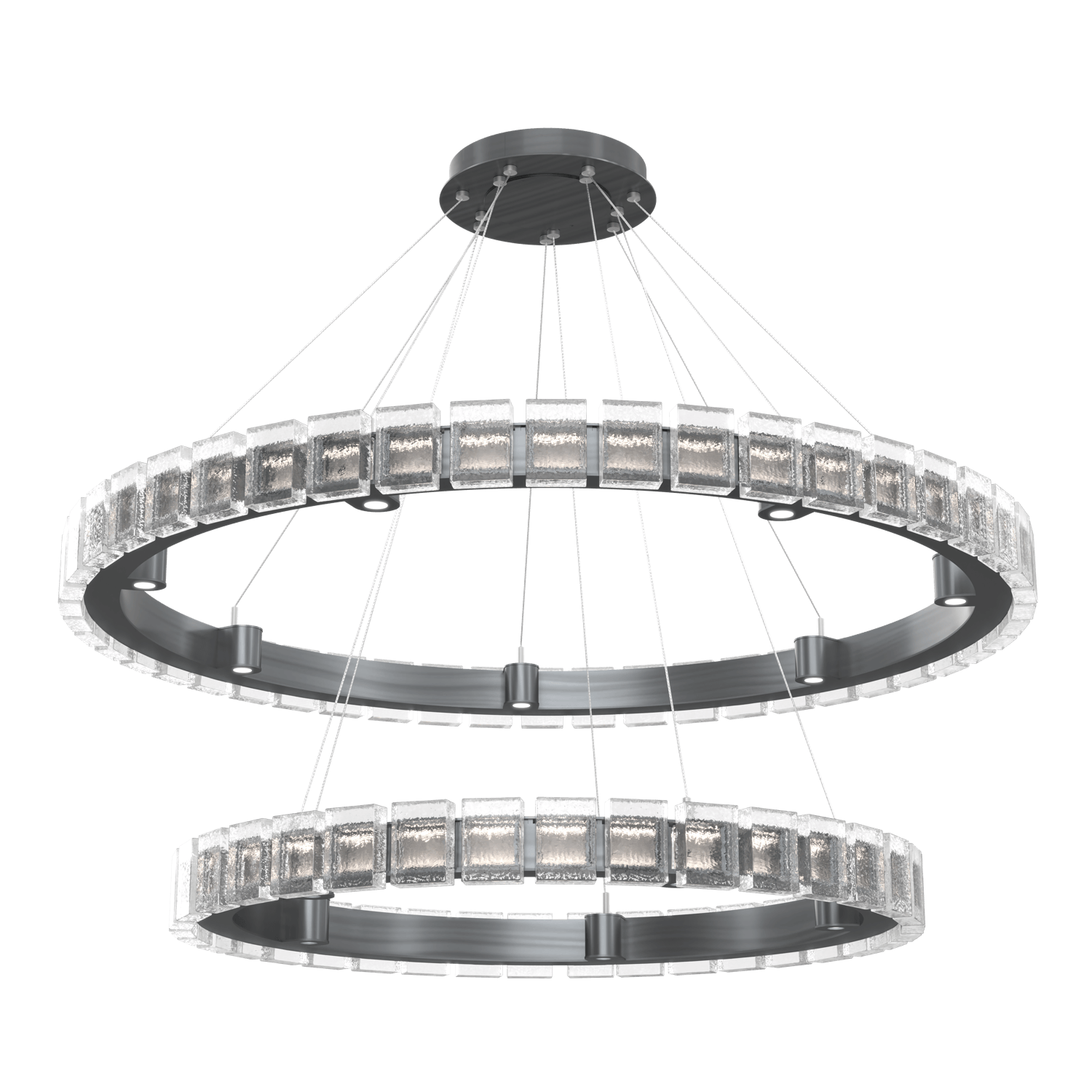 CHB0087-2T-GM-TP-Hammerton-Studio-Tessera-50-inch-two-tier-ring-chandelier-with-gunmetal-finish-and-clear-pave-cast-glass-shade-and-LED-lamping