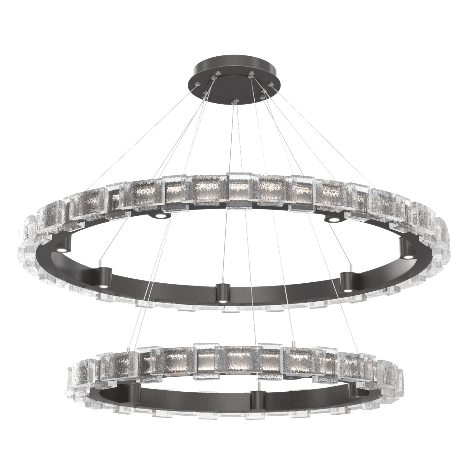 CHB0087-2T-GP-TE-Hammerton-Studio-Tessera-50-inch-two-tier-ring-chandelier-with-graphite-finish-and-clear-tetro-cast-glass-shade-and-LED-lamping