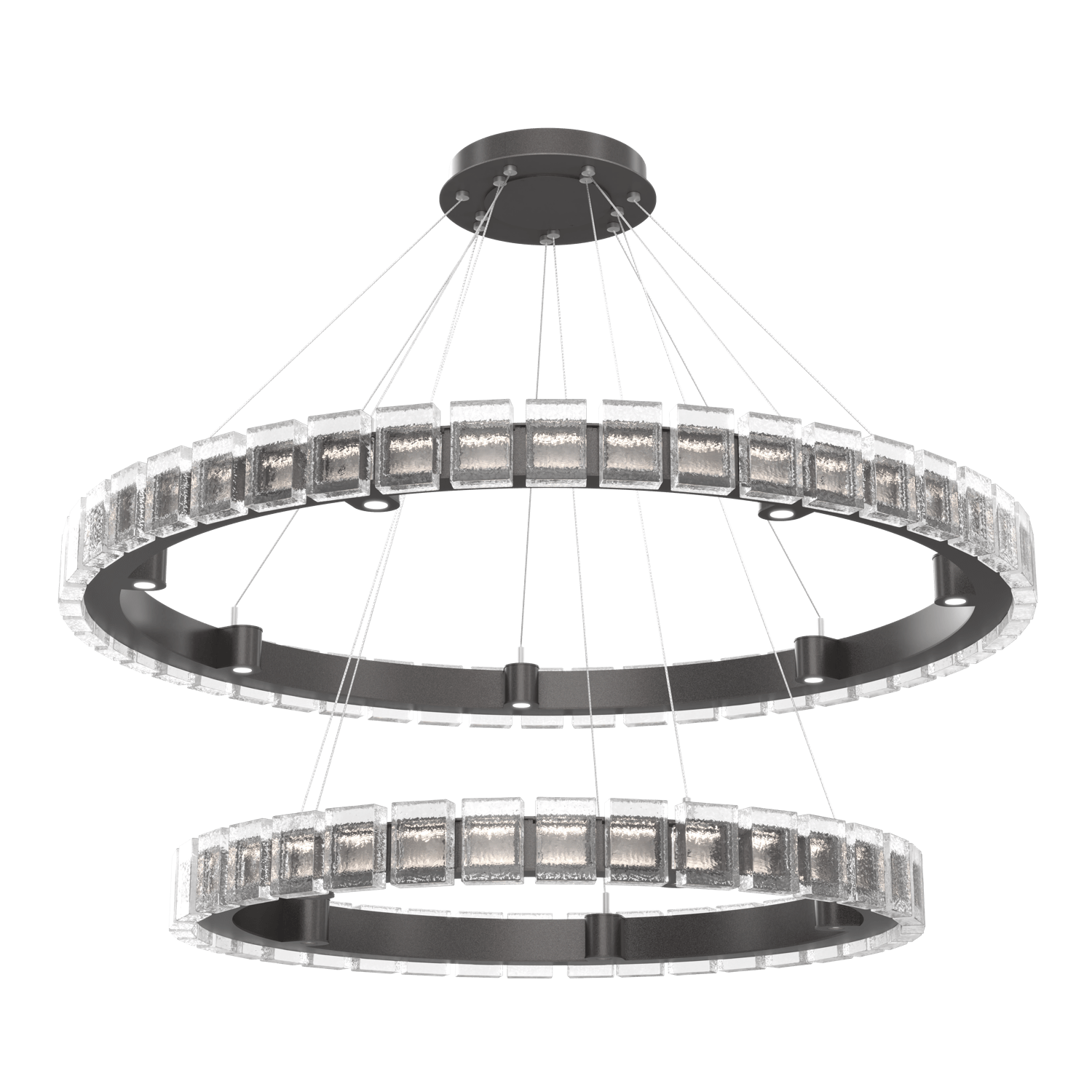 CHB0087-2T-GP-TP-Hammerton-Studio-Tessera-50-inch-two-tier-ring-chandelier-with-graphite-finish-and-clear-pave-cast-glass-shade-and-LED-lamping