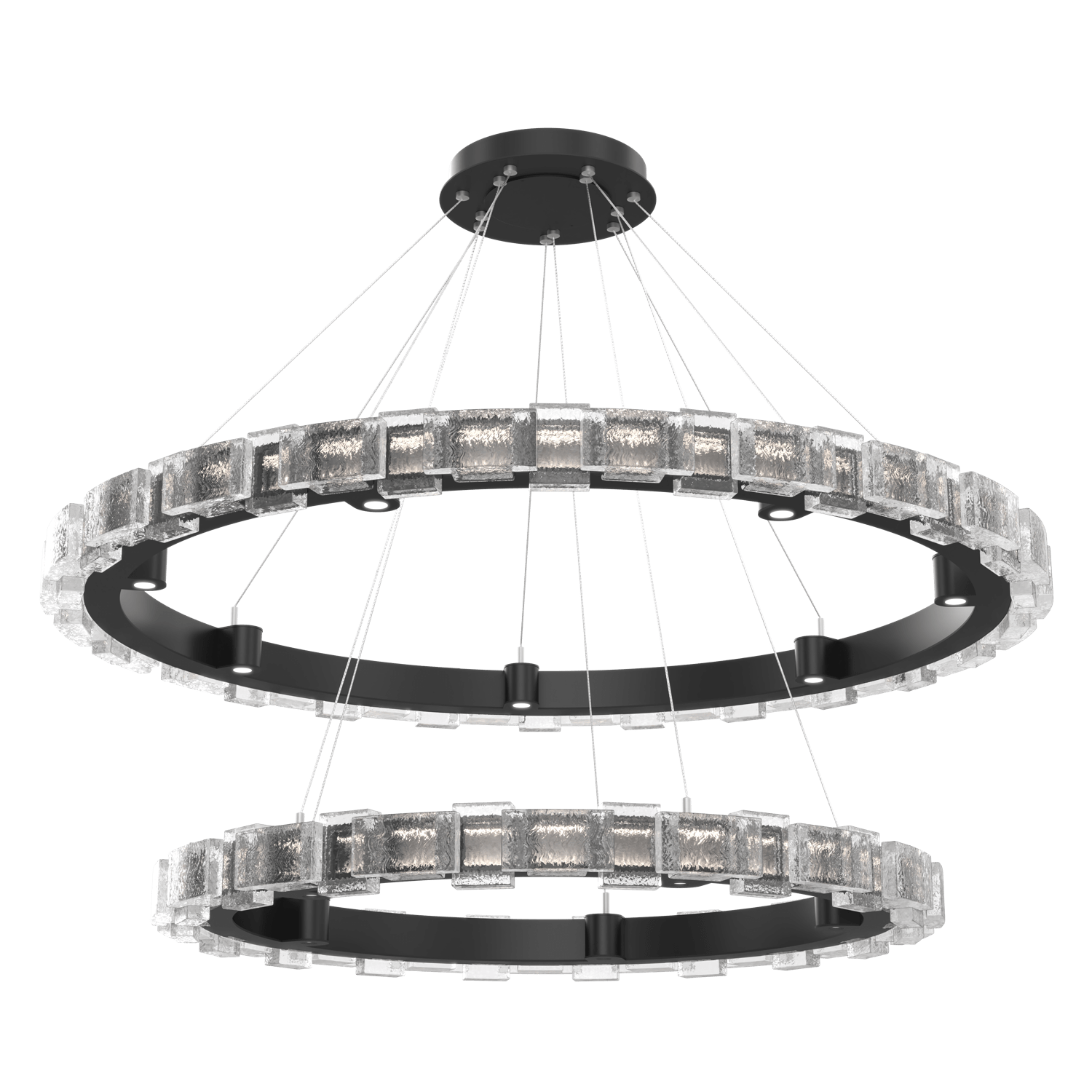 CHB0087-2T-MB-TE-Hammerton-Studio-Tessera-50-inch-two-tier-ring-chandelier-with-matte-black-finish-and-clear-tetro-cast-glass-shade-and-LED-lamping