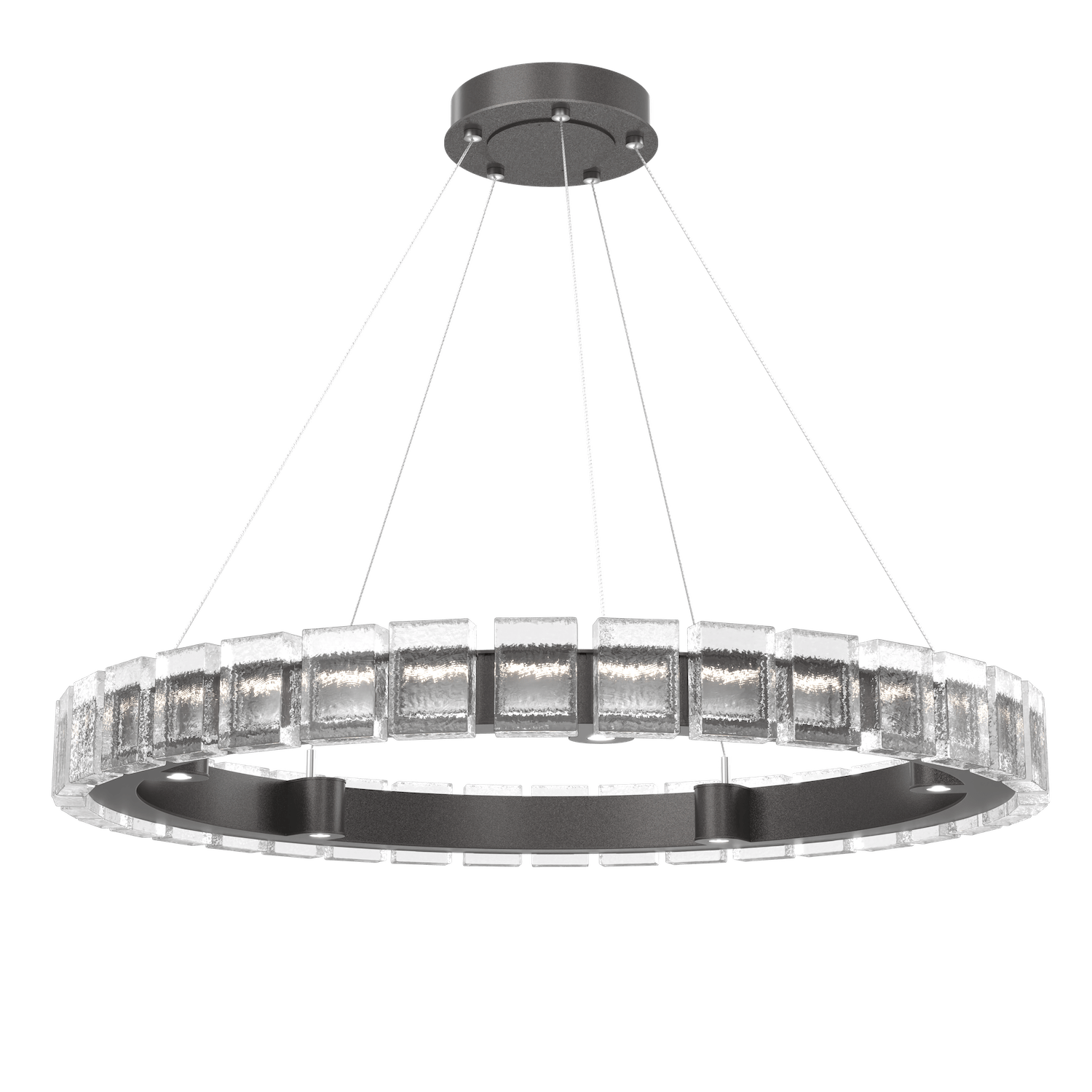 CHB0087-38-GP-TP-Hammerton-Studio-Tessera-38-inch-ring-chandelier-with-graphite-finish-and-clear-pave-cast-glass-shade-and-LED-lamping