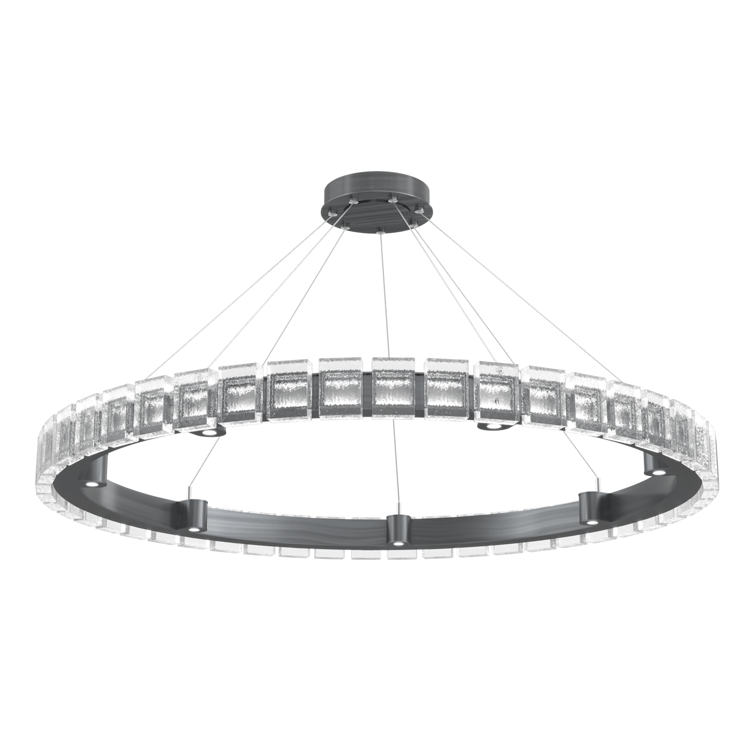 CHB0087-50-GM-TP-Hammerton-Studio-Tessera-50-inch-ring-chandelier-with-gunmetal-finish-and-clear-pave-cast-glass-shade-and-LED-lamping