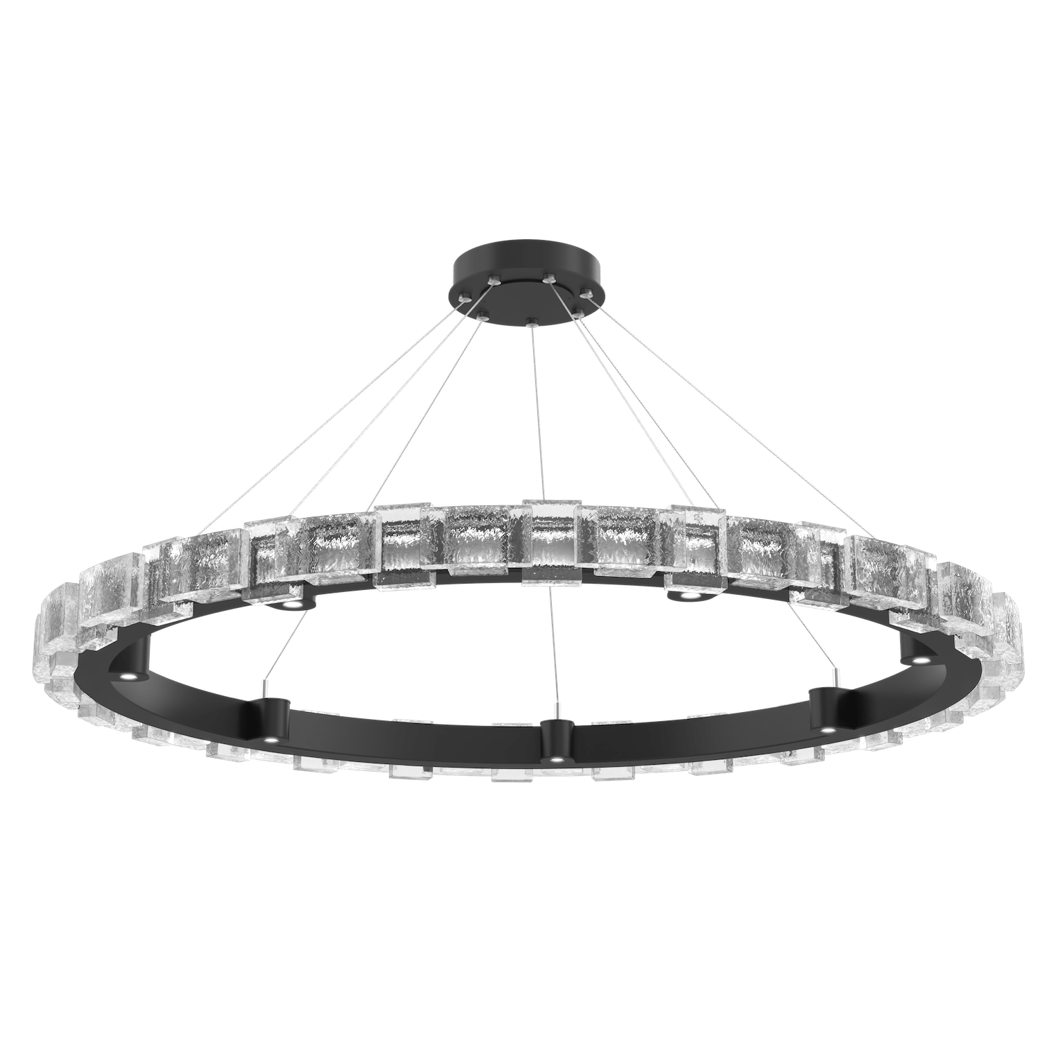 CHB0087-50-MB-TE-Hammerton-Studio-Tessera-50-inch-ring-chandelier-with-matte-black-finish-and-clear-tetro-cast-glass-shade-and-LED-lamping