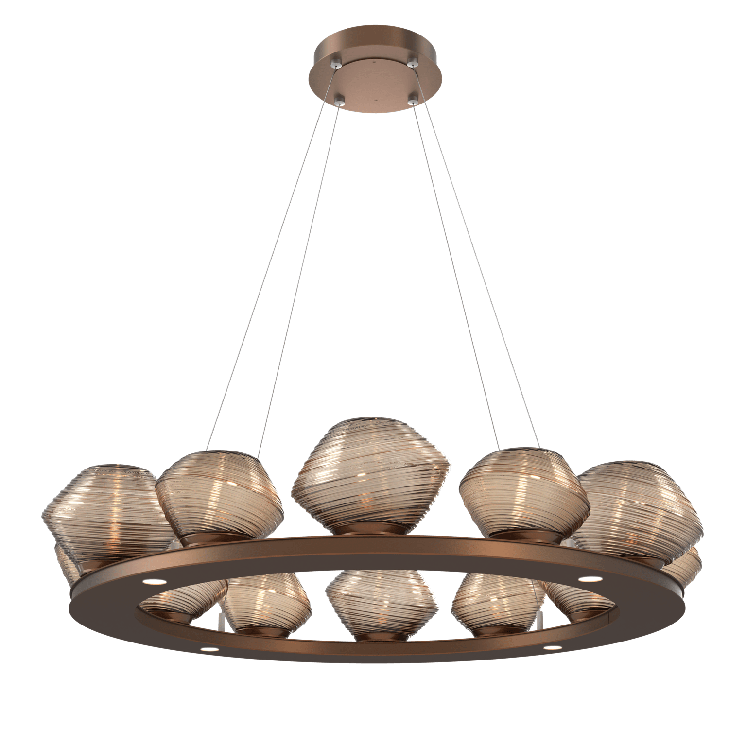 CHB0089-0C-BB-B-Hammerton-Studio-Mesa-36-inch-ring-chandelier-with-burnished-bronze-finish-and-bronze-blown-glass-shades-and-LED-lamping