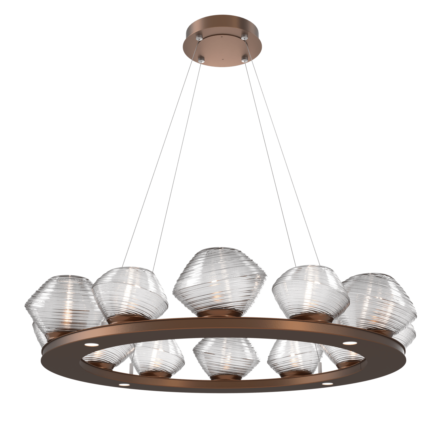 CHB0089-0C-BB-C-Hammerton-Studio-Mesa-36-inch-ring-chandelier-with-burnished-bronze-finish-and-clear-blown-glass-shades-and-LED-lamping