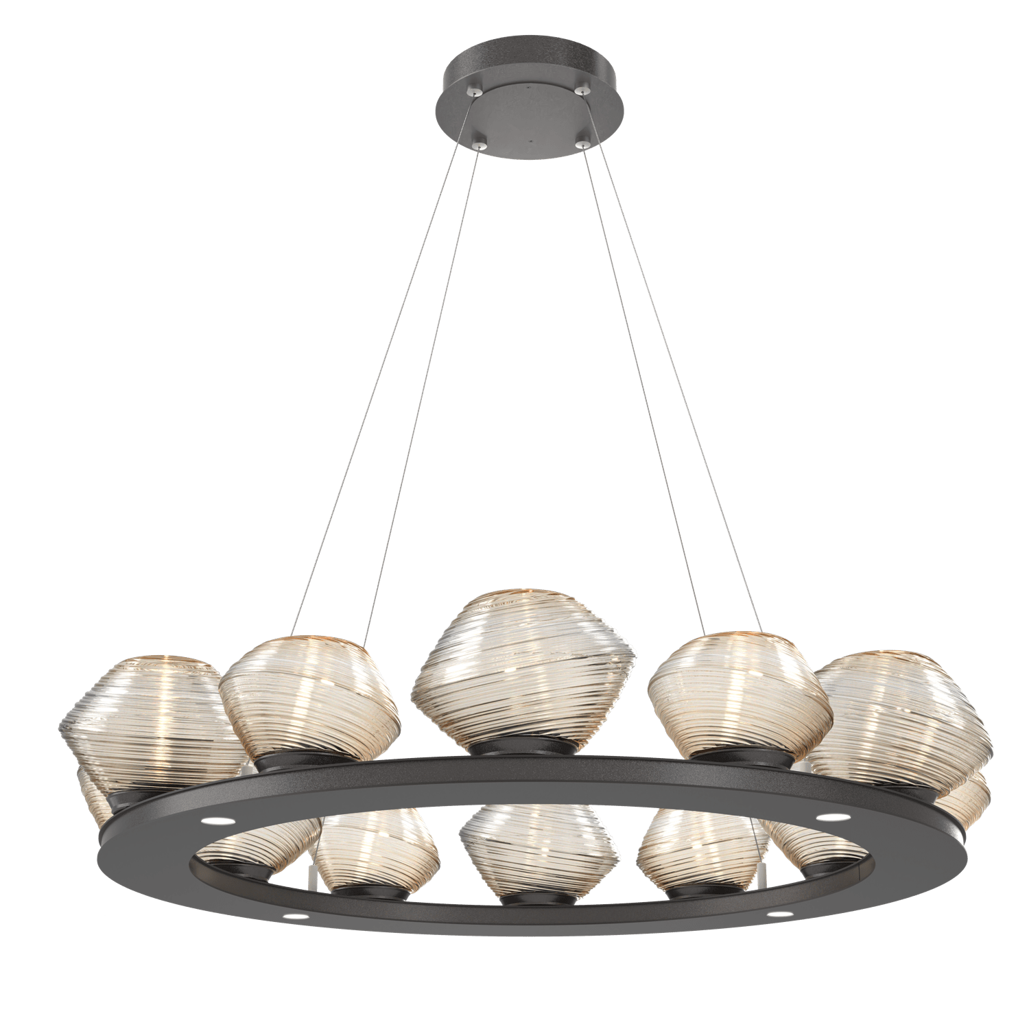 CHB0089-0C-GP-A-Hammerton-Studio-Mesa-36-inch-ring-chandelier-with-graphite-finish-and-amber-blown-glass-shades-and-LED-lamping