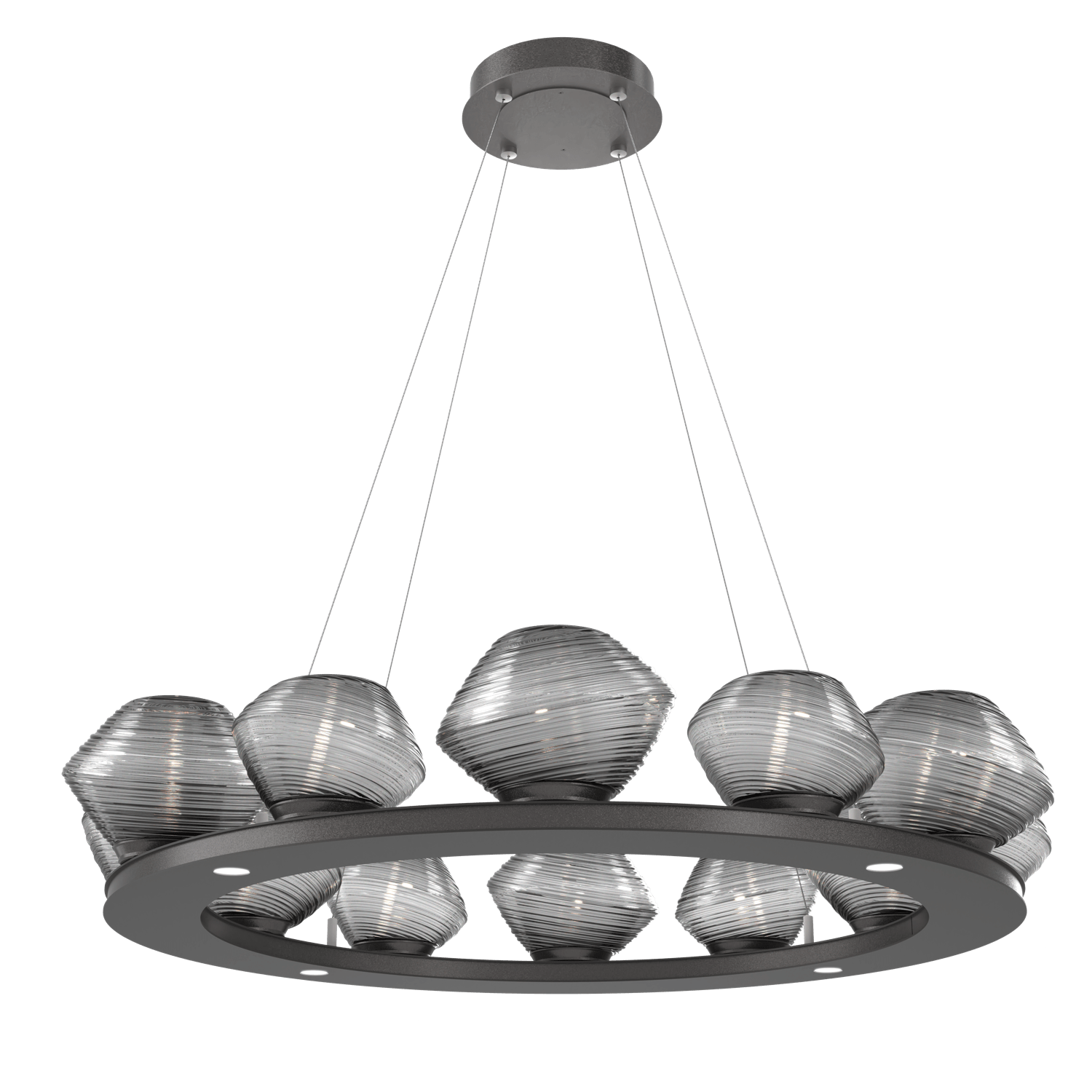 CHB0089-0C-GP-S-Hammerton-Studio-Mesa-36-inch-ring-chandelier-with-graphite-finish-and-smoke-blown-glass-shades-and-LED-lamping