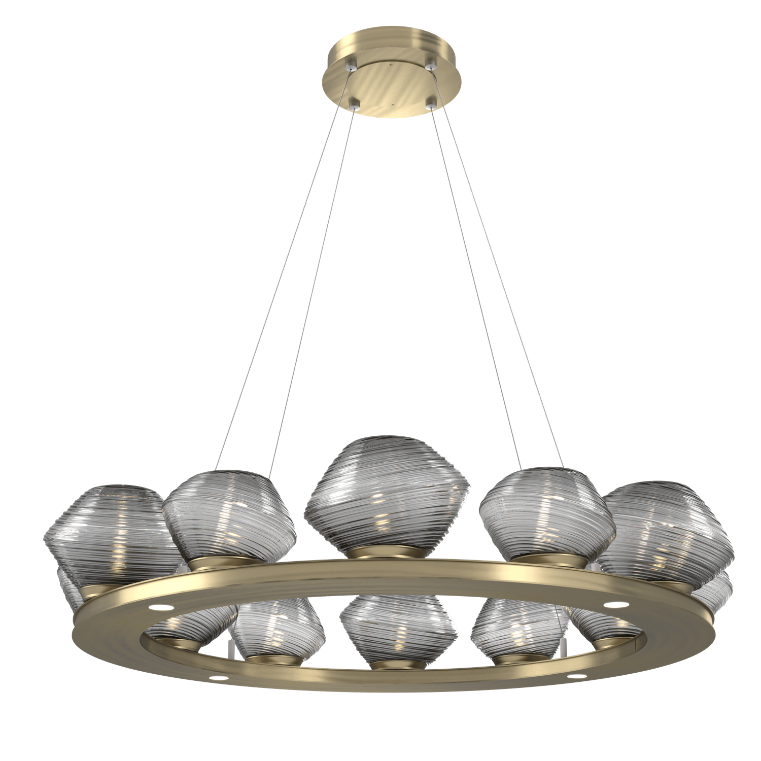 CHB0089-0C-HB-S-Hammerton-Studio-Mesa-36-inch-ring-chandelier-with-heritage-brass-finish-and-smoke-blown-glass-shades-and-LED-lamping