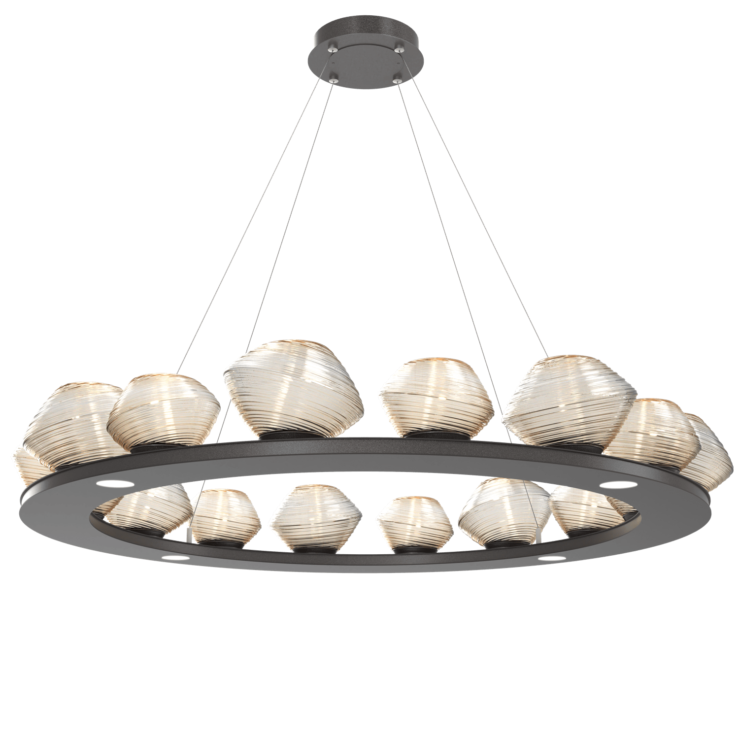 CHB0089-0D-GP-A-Hammerton-Studio-Mesa-48-inch-ring-chandelier-with-graphite-finish-and-amber-blown-glass-shades-and-LED-lamping
