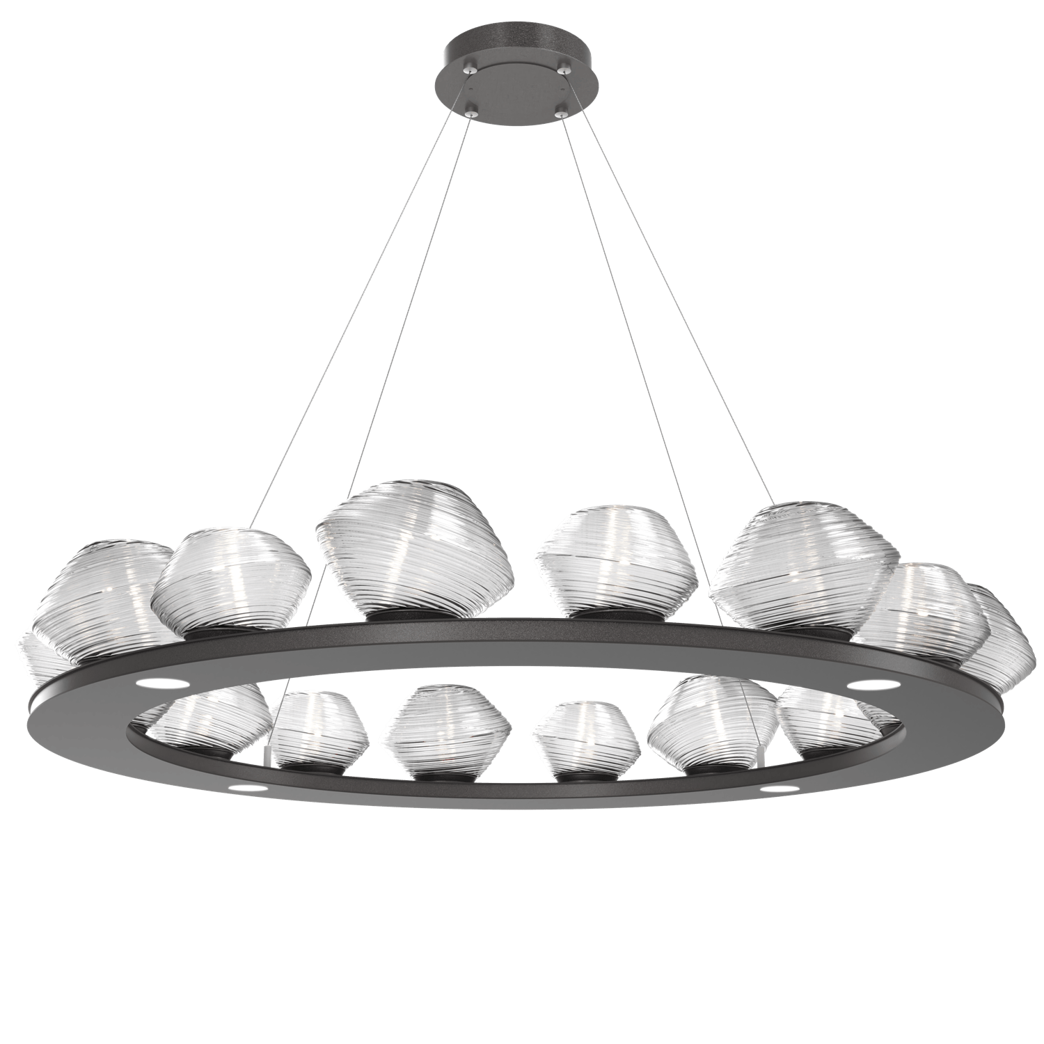 CHB0089-0D-GP-C-Hammerton-Studio-Mesa-48-inch-ring-chandelier-with-graphite-finish-and-clear-blown-glass-shades-and-LED-lamping