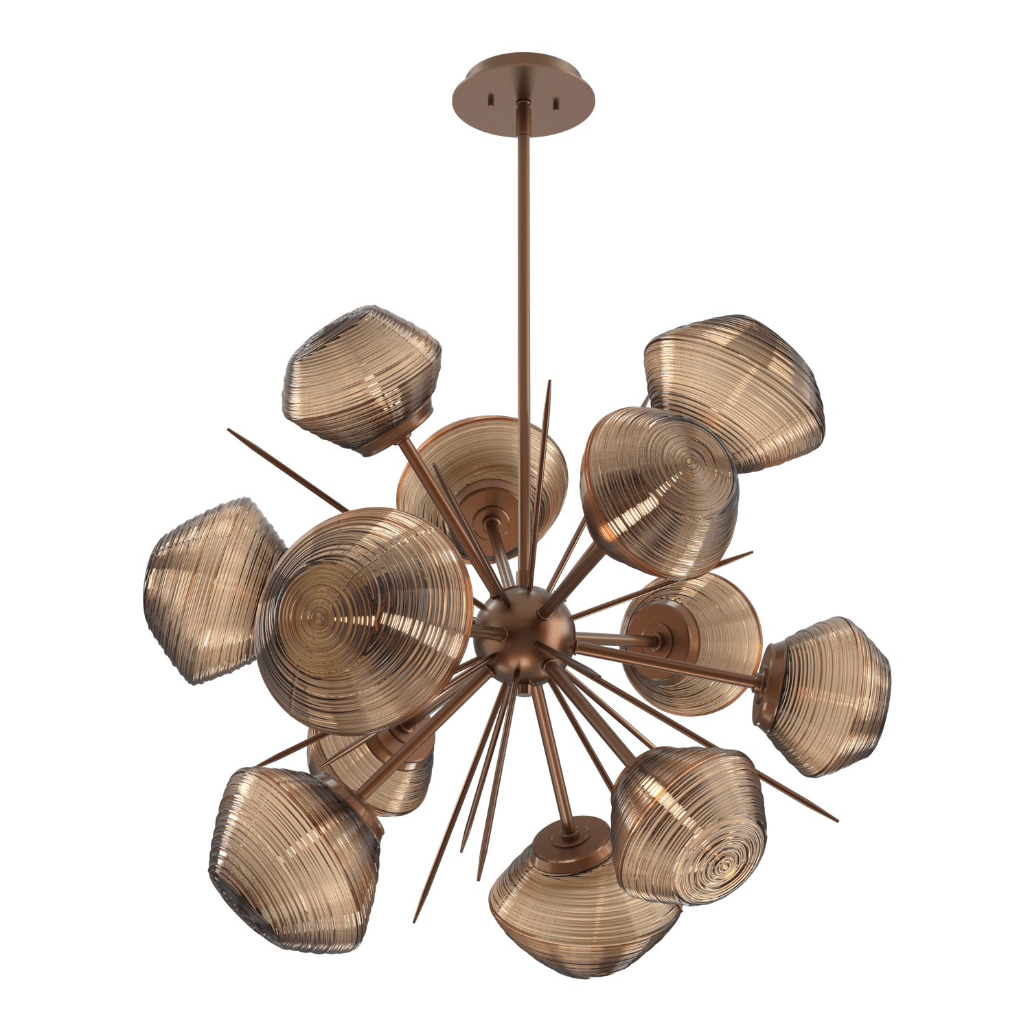 CHB0089-0G-BB-B-Hammerton-Studio-Mesa-36-inch-starburst-chandelier-with-burnished-bronze-finish-and-bronze-blown-glass-shades-and-LED-lamping