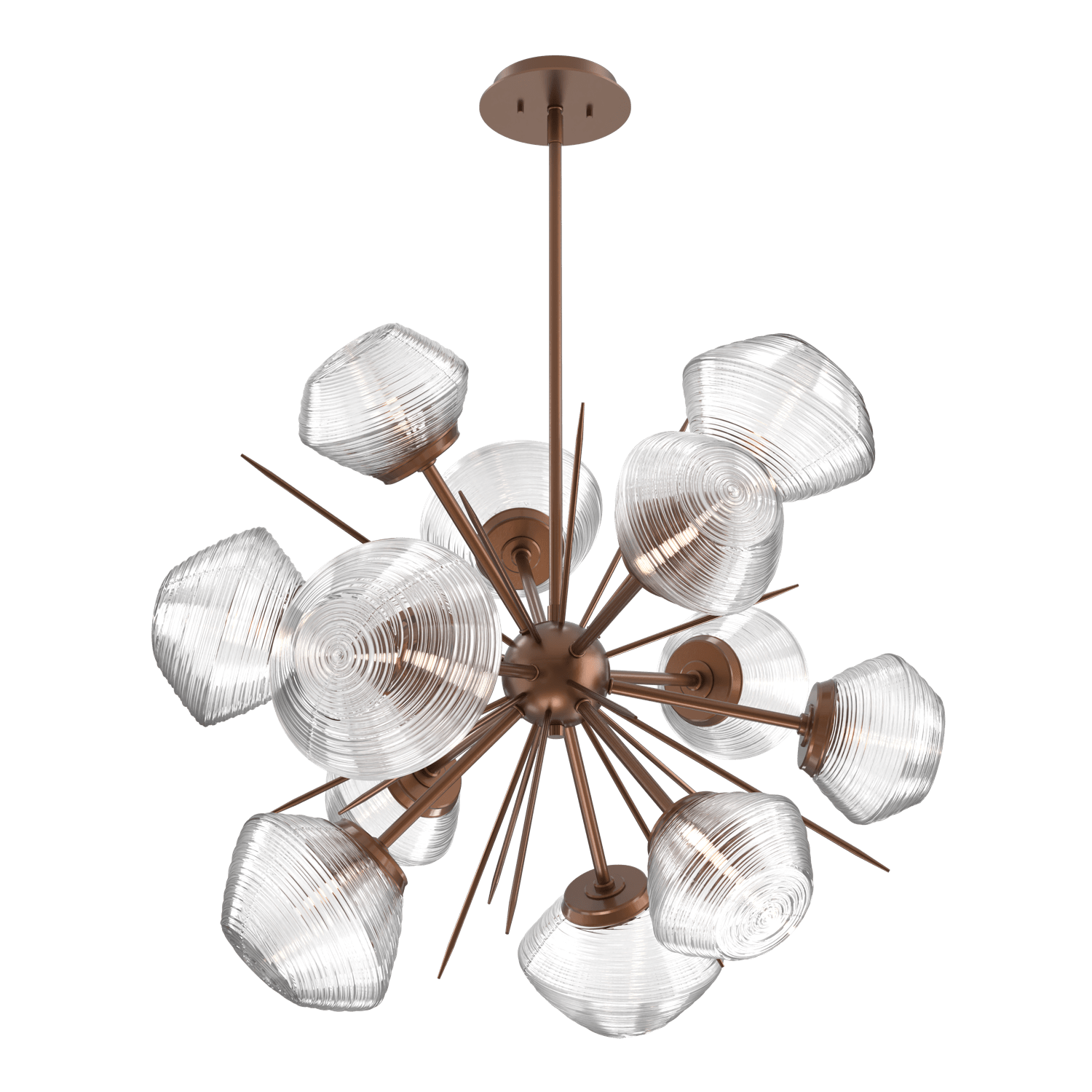 CHB0089-0G-BB-C-Hammerton-Studio-Mesa-36-inch-starburst-chandelier-with-burnished-bronze-finish-and-clear-blown-glass-shades-and-LED-lamping