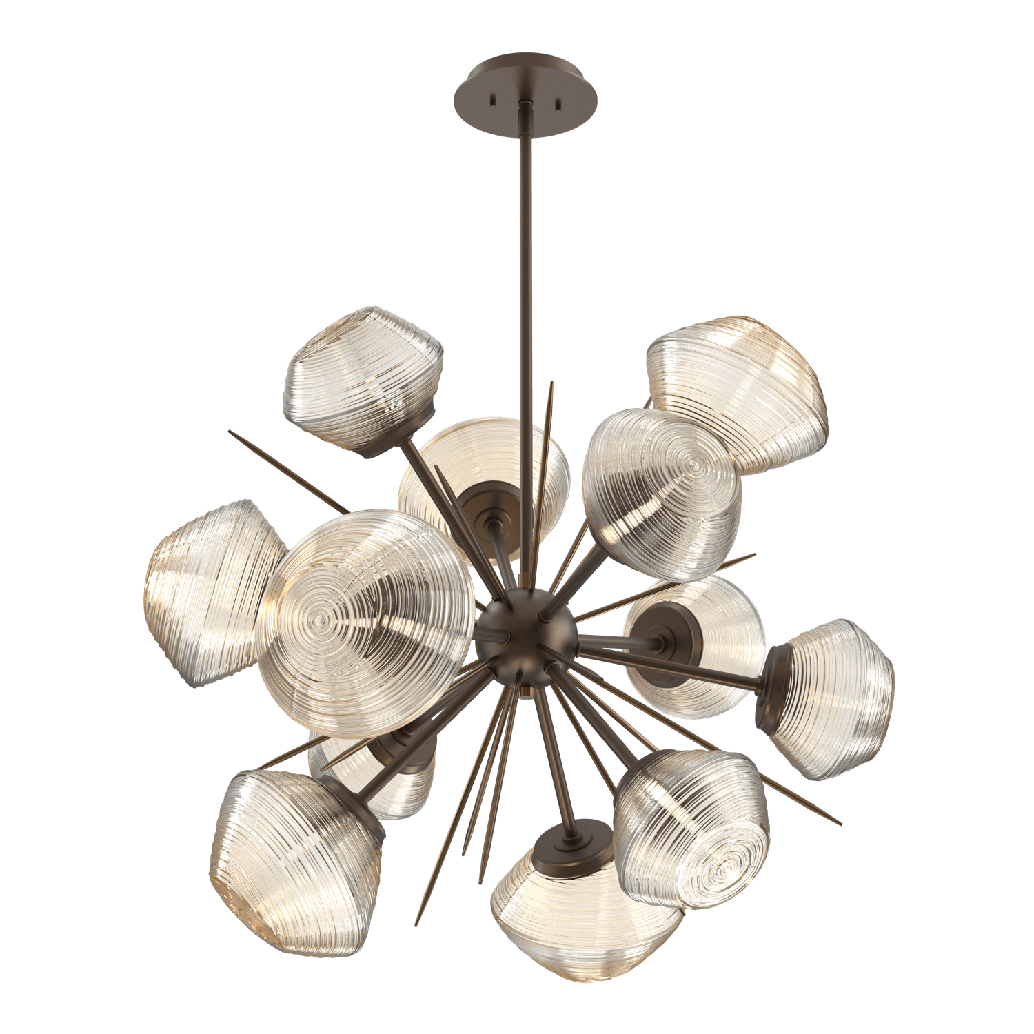 CHB0089-0G-FB-A-Hammerton-Studio-Mesa-36-inch-starburst-chandelier-with-flat-bronze-finish-and-amber-blown-glass-shades-and-LED-lamping