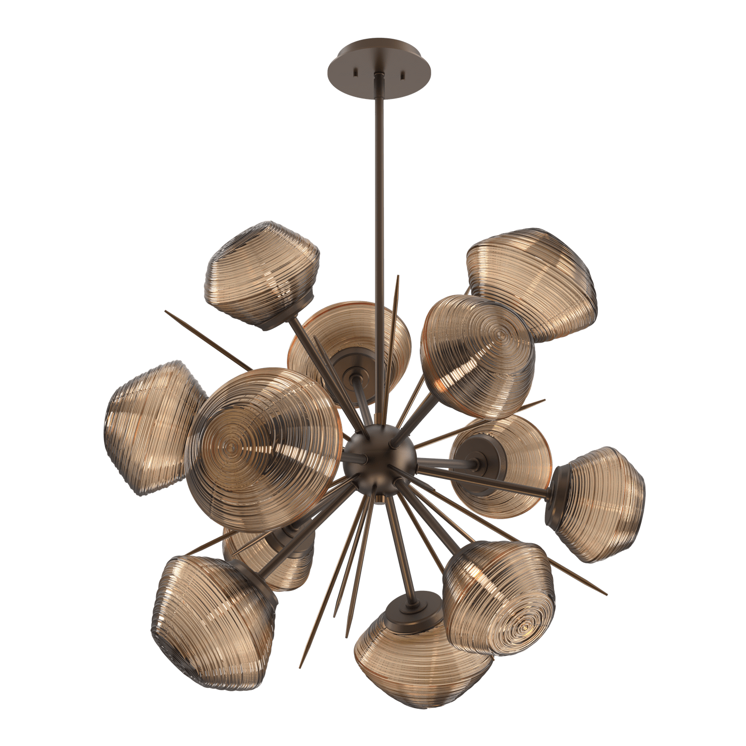 CHB0089-0G-FB-B-Hammerton-Studio-Mesa-36-inch-starburst-chandelier-with-flat-bronze-finish-and-bronze-blown-glass-shades-and-LED-lamping