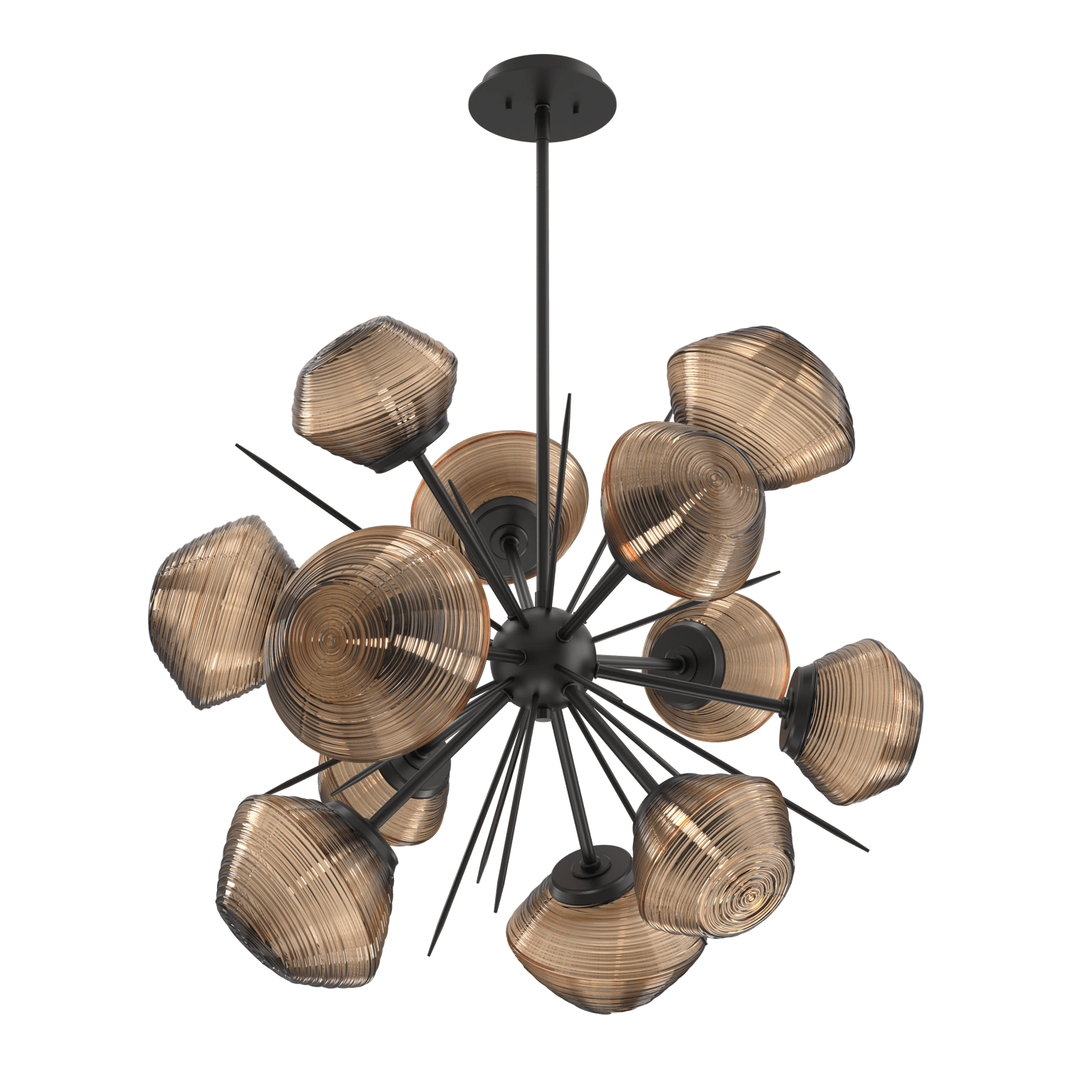 CHB0089-0G-MB-B-Hammerton-Studio-Mesa-36-inch-starburst-chandelier-with-matte-black-finish-and-bronze-blown-glass-shades-and-LED-lamping