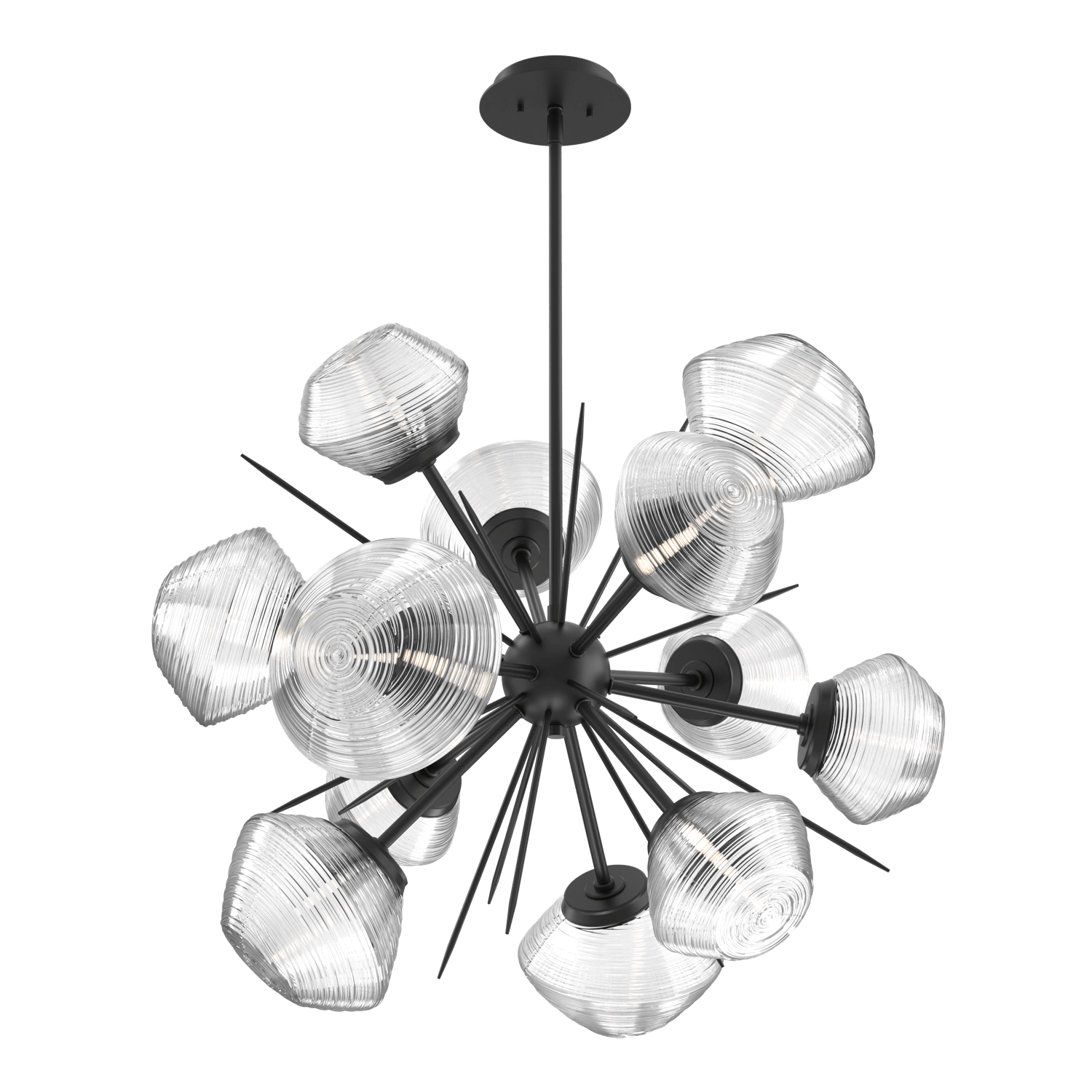 CHB0089-0G-MB-C-Hammerton-Studio-Mesa-36-inch-starburst-chandelier-with-matte-black-finish-and-clear-blown-glass-shades-and-LED-lamping