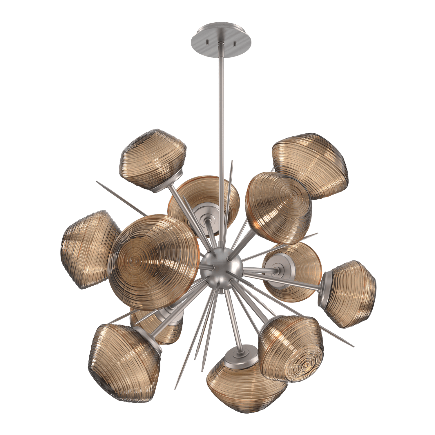 CHB0089-0G-SN-B-Hammerton-Studio-Mesa-36-inch-starburst-chandelier-with-satin-nickel-finish-and-bronze-blown-glass-shades-and-LED-lamping
