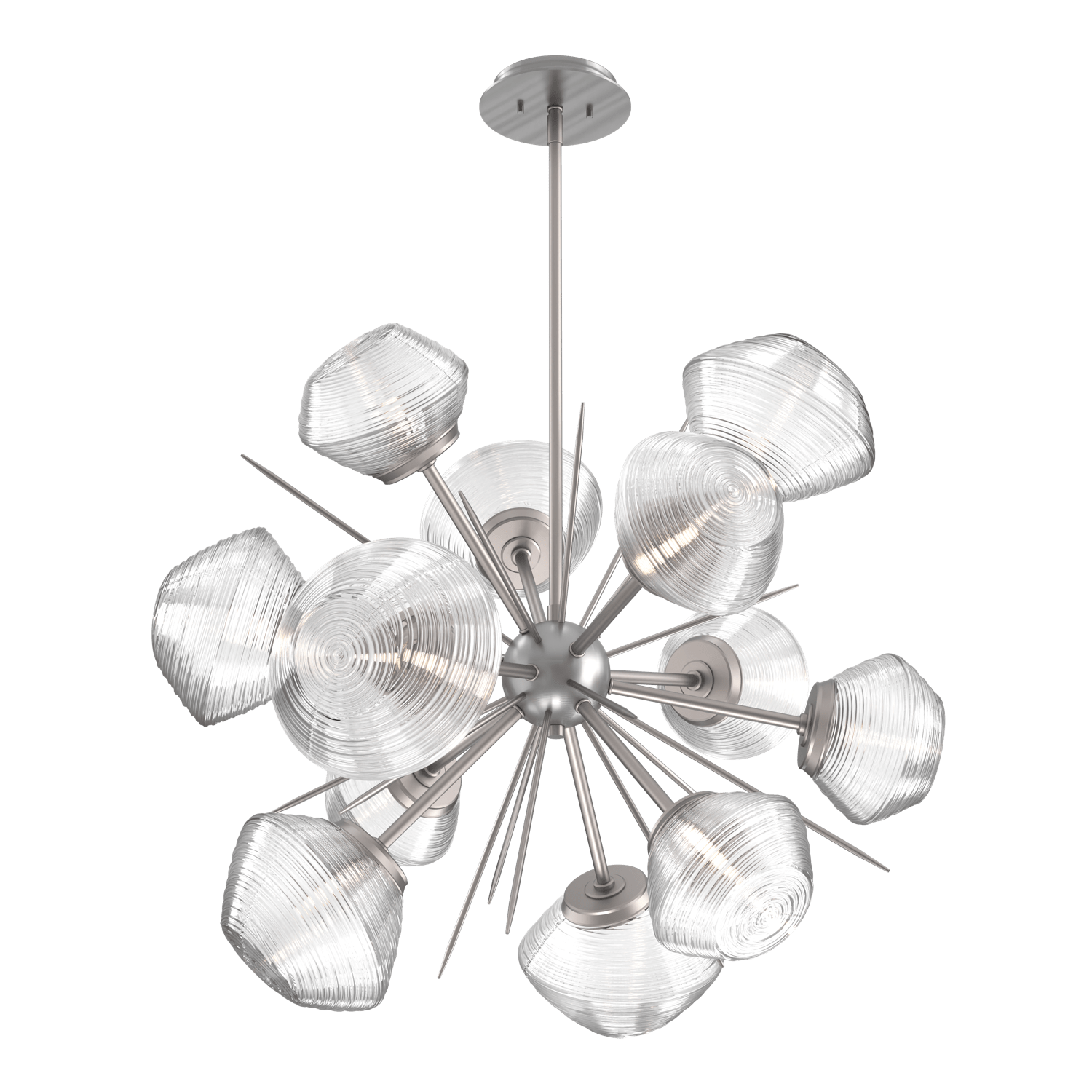 CHB0089-0G-SN-C-Hammerton-Studio-Mesa-36-inch-starburst-chandelier-with-satin-nickel-finish-and-clear-blown-glass-shades-and-LED-lamping
