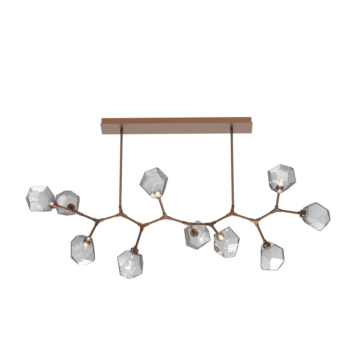PLB0039-BC-BB-S-Hammerton-Studio-Gem-10-light-modern-branch-chandelier-with-burnished-bronze-finish-and-smoke-blown-glass-shades-and-LED-lamping