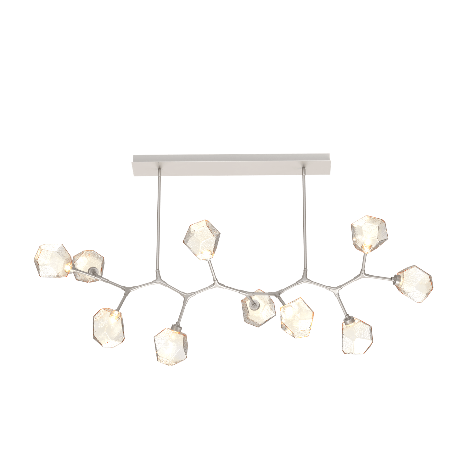 PLB0039-BC-BS-A-Hammerton-Studio-Gem-10-light-modern-branch-chandelier-with-metallic-beige-silver-finish-and-amber-blown-glass-shades-and-LED-lamping