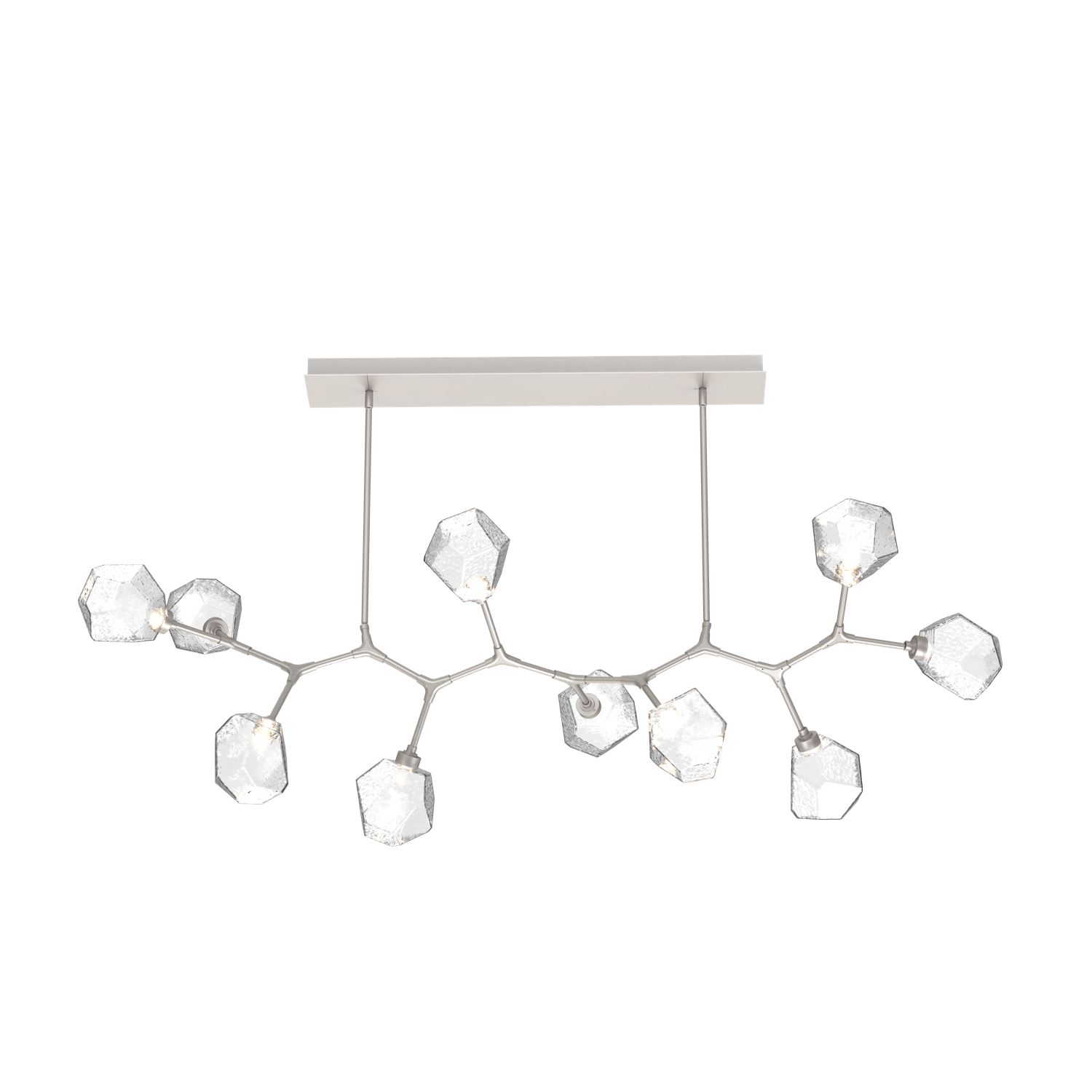PLB0039-BC-BS-C-Hammerton-Studio-Gem-10-light-modern-branch-chandelier-with-metallic-beige-silver-finish-and-clear-blown-glass-shades-and-LED-lamping