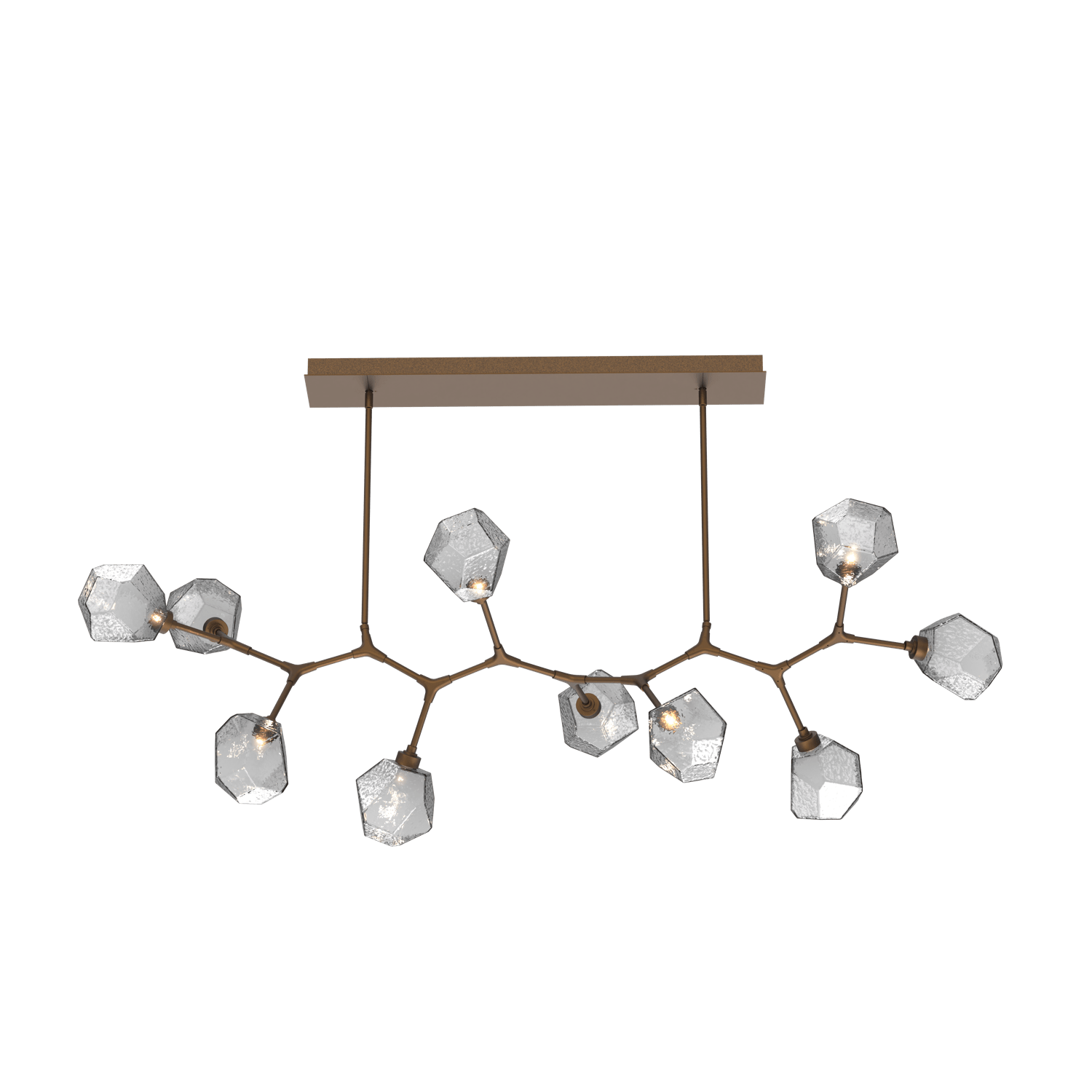 PLB0039-BC-FB-S-Hammerton-Studio-Gem-10-light-modern-branch-chandelier-with-flat-bronze-finish-and-smoke-blown-glass-shades-and-LED-lamping