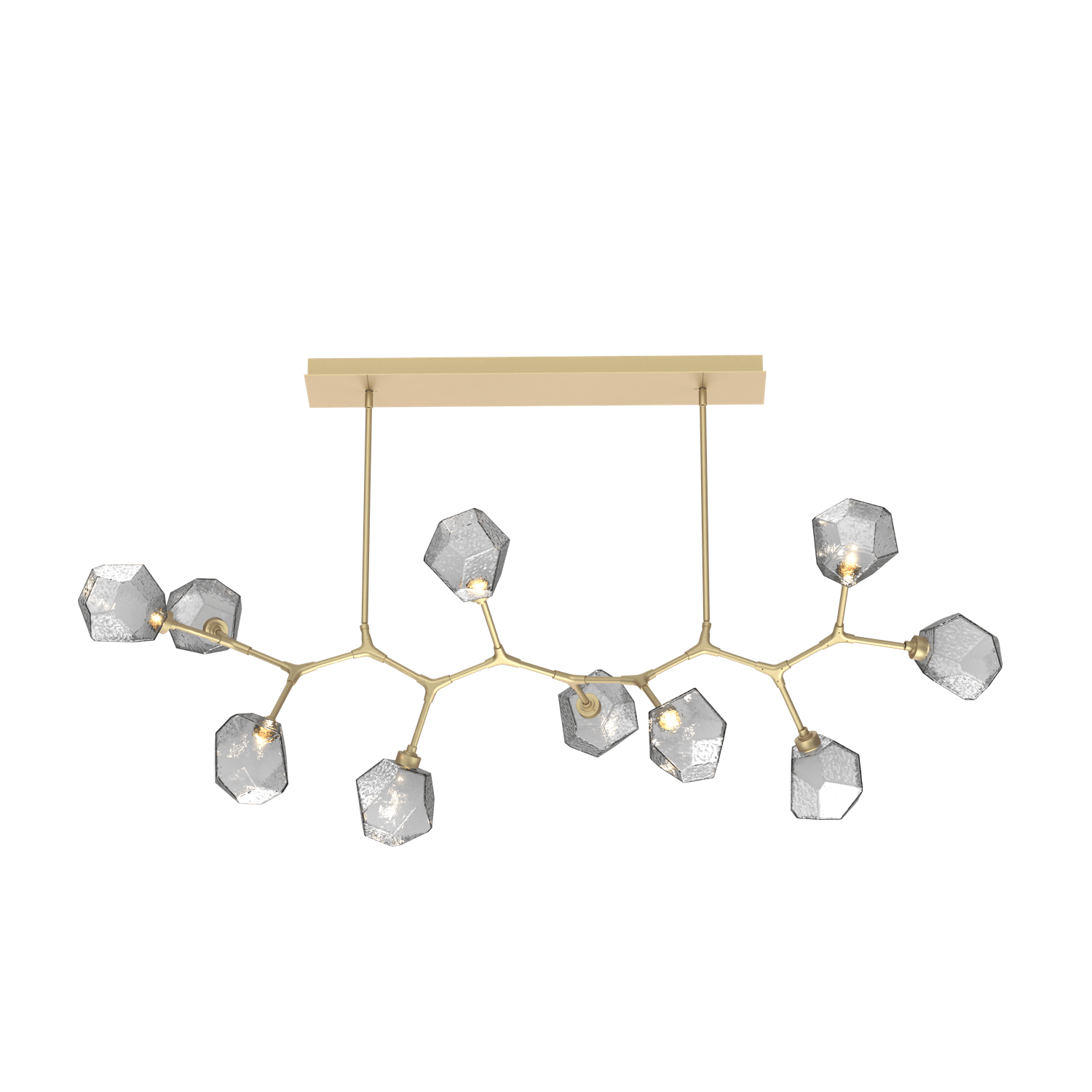 PLB0039-BC-GB-S-Hammerton-Studio-Gem-10-light-modern-branch-chandelier-with-gilded-brass-finish-and-smoke-blown-glass-shades-and-LED-lamping