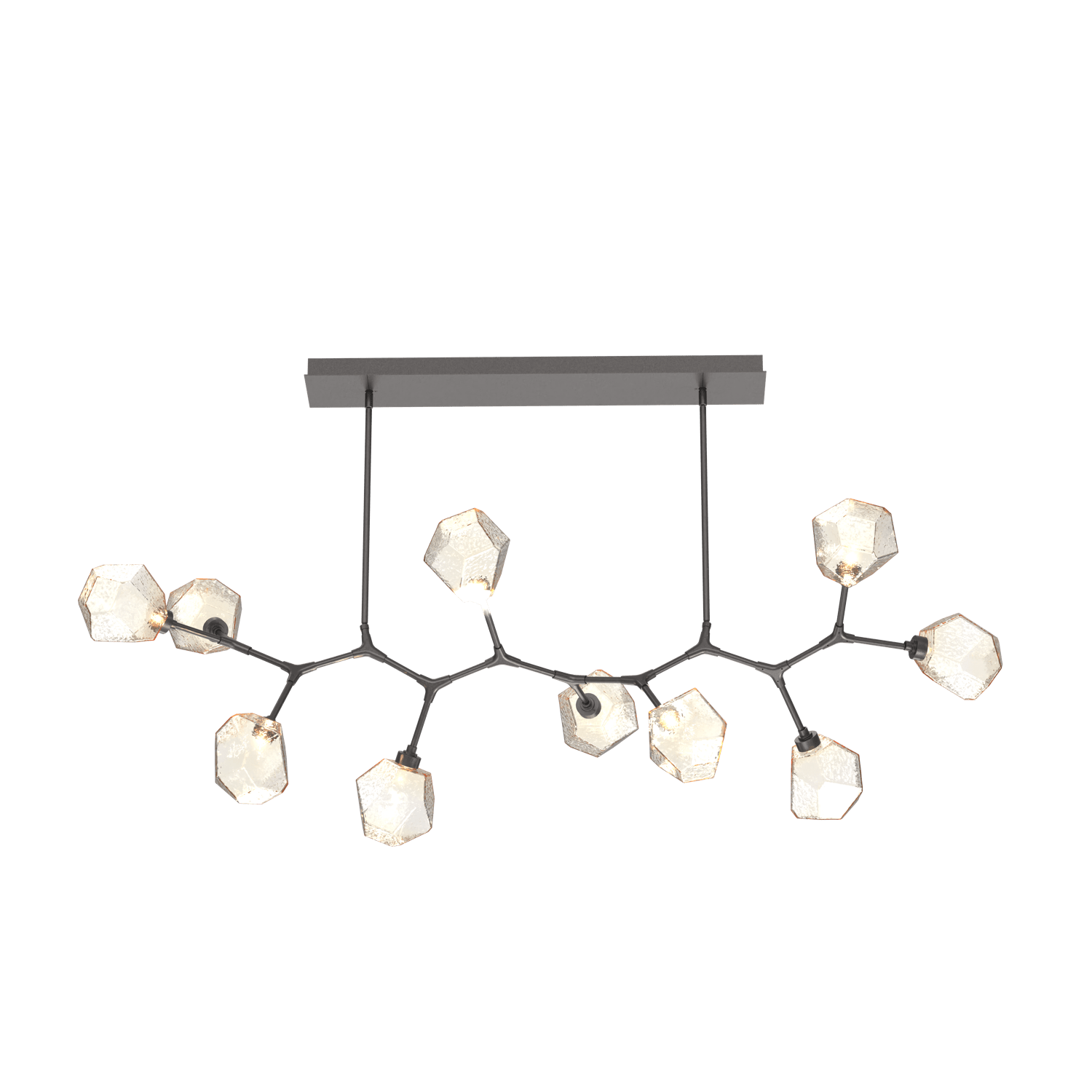 PLB0039-BC-GP-A-Hammerton-Studio-Gem-10-light-modern-branch-chandelier-with-graphite-finish-and-amber-blown-glass-shades-and-LED-lamping
