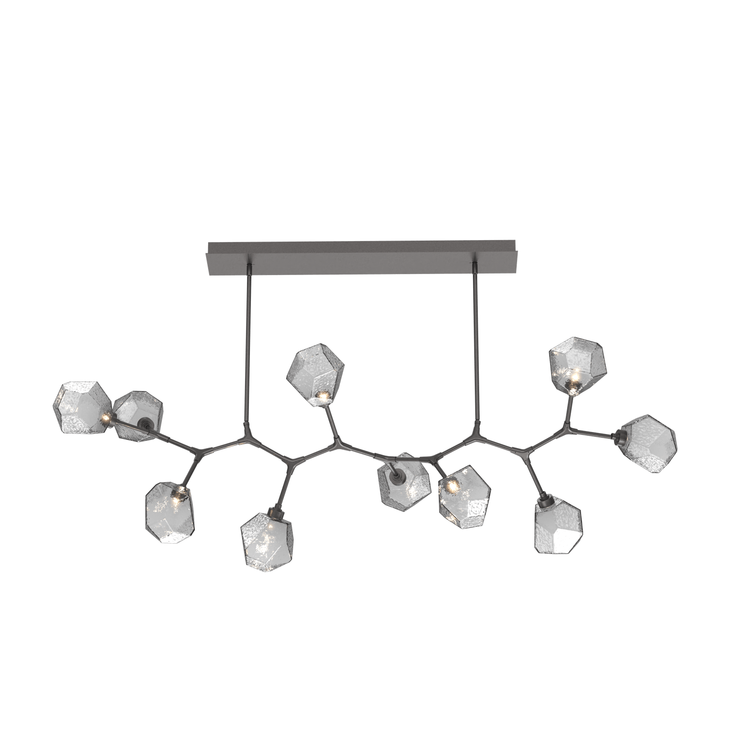 PLB0039-BC-GP-S-Hammerton-Studio-Gem-10-light-modern-branch-chandelier-with-graphite-finish-and-smoke-blown-glass-shades-and-LED-lamping