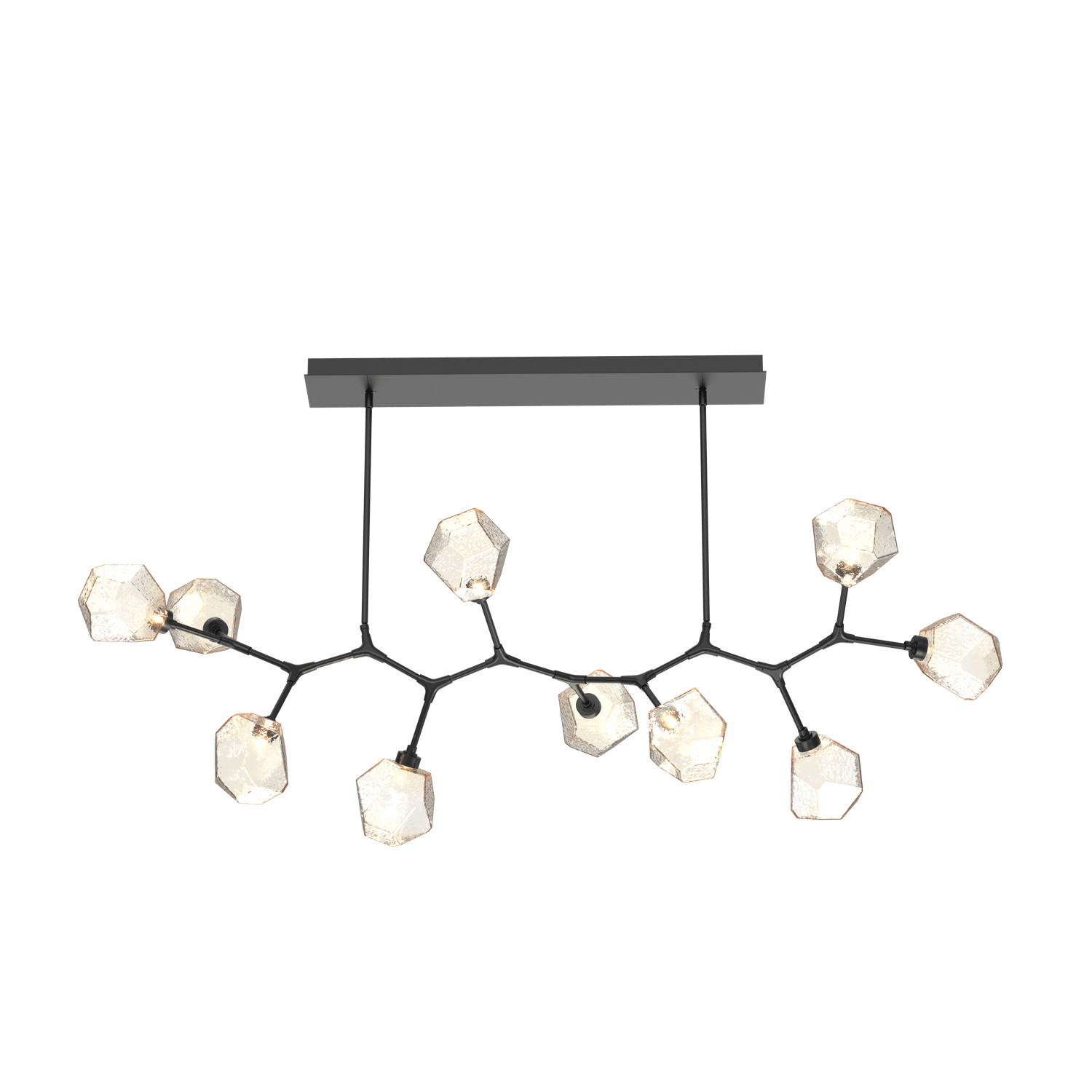 PLB0039-BC-MB-A-Hammerton-Studio-Gem-10-light-modern-branch-chandelier-with-matte-black-finish-and-amber-blown-glass-shades-and-LED-lamping