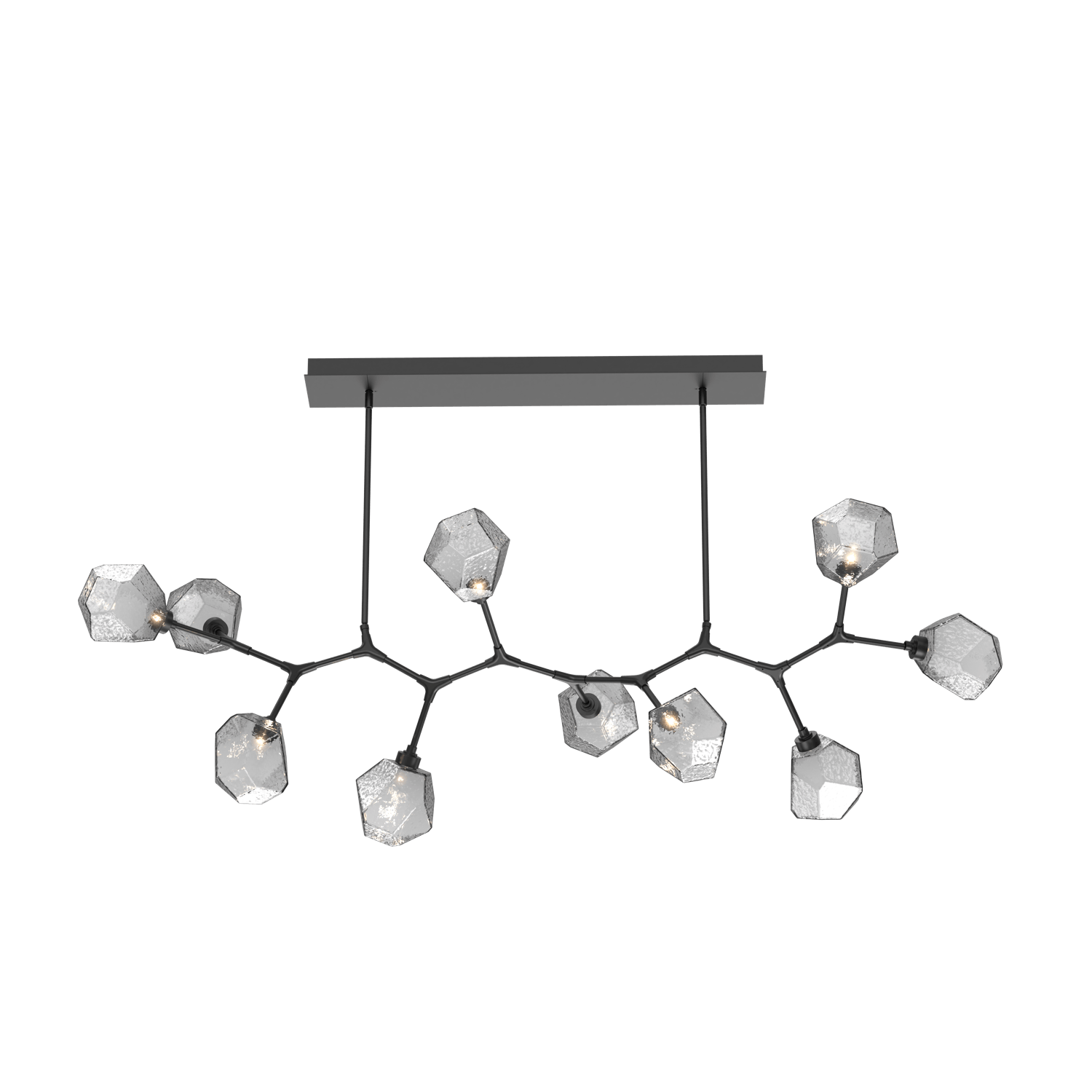 PLB0039-BC-MB-S-Hammerton-Studio-Gem-10-light-modern-branch-chandelier-with-matte-black-finish-and-smoke-blown-glass-shades-and-LED-lamping