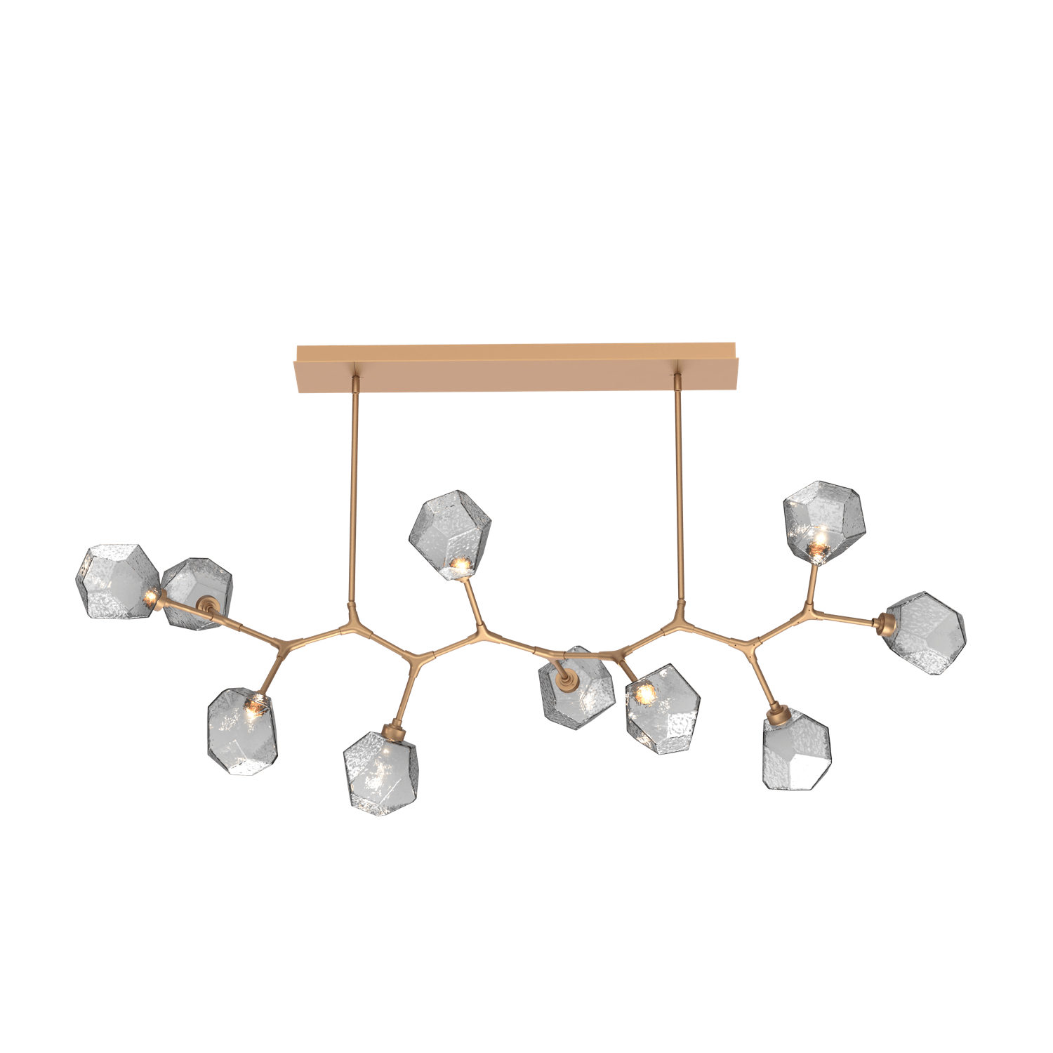 PLB0039-BC-NB-S-Hammerton-Studio-Gem-10-light-modern-branch-chandelier-with-novel-brass-finish-and-smoke-blown-glass-shades-and-LED-lamping
