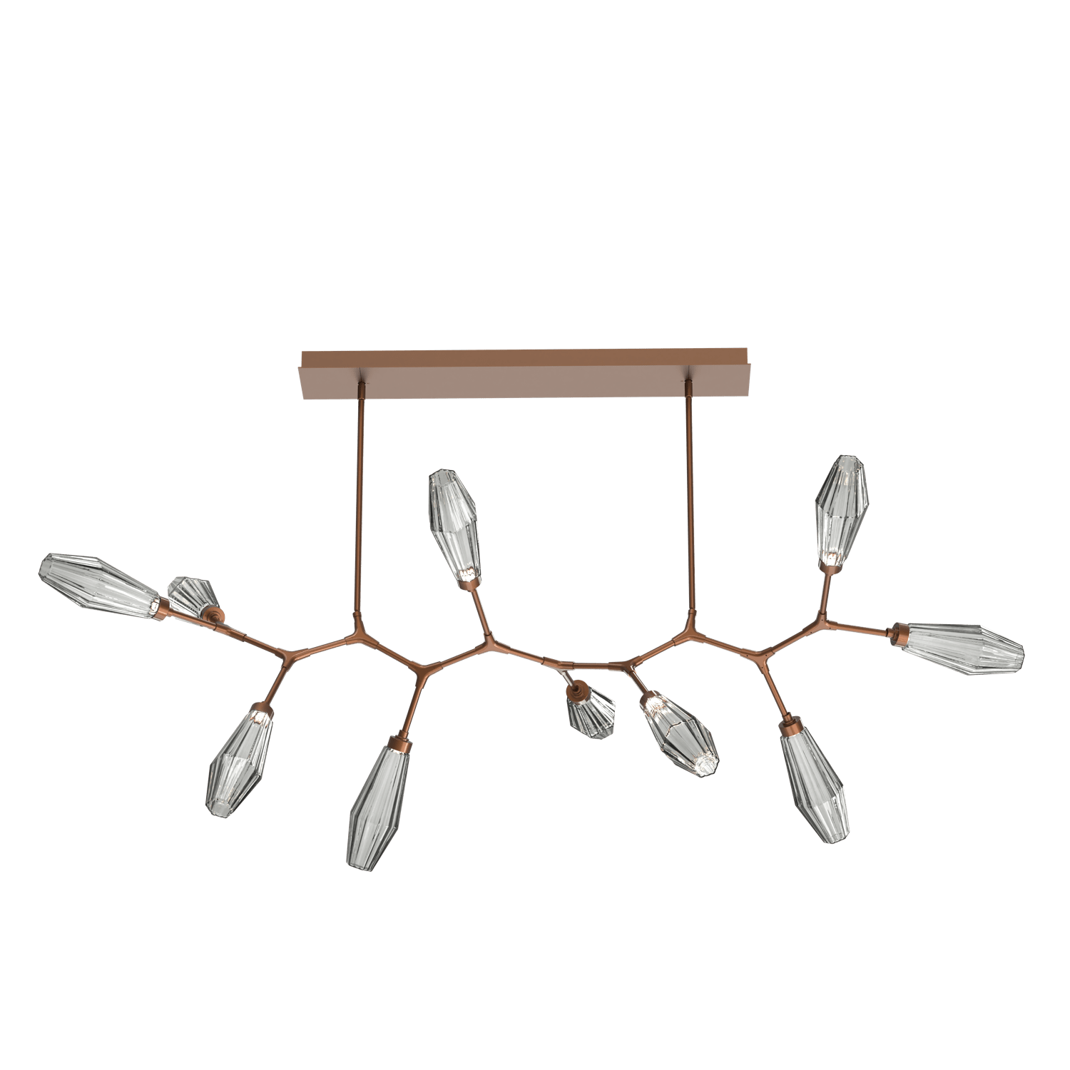 PLB0049-BC-BB-RS-Hammerton-Studio-Aalto-10-light-modern-branch-chandelier-with-burnished-bronze-finish-and-optic-ribbed-smoke-glass-shades-and-LED-lamping