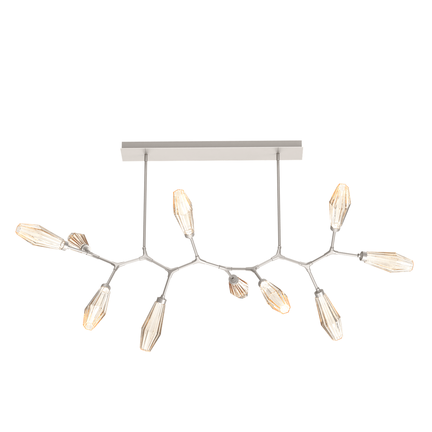 PLB0049-BC-BS-RA-Hammerton-Studio-Aalto-10-light-modern-branch-chandelier-with-metallic-beige-silver-finish-and-optic-ribbed-amber-glass-shades-and-LED-lamping