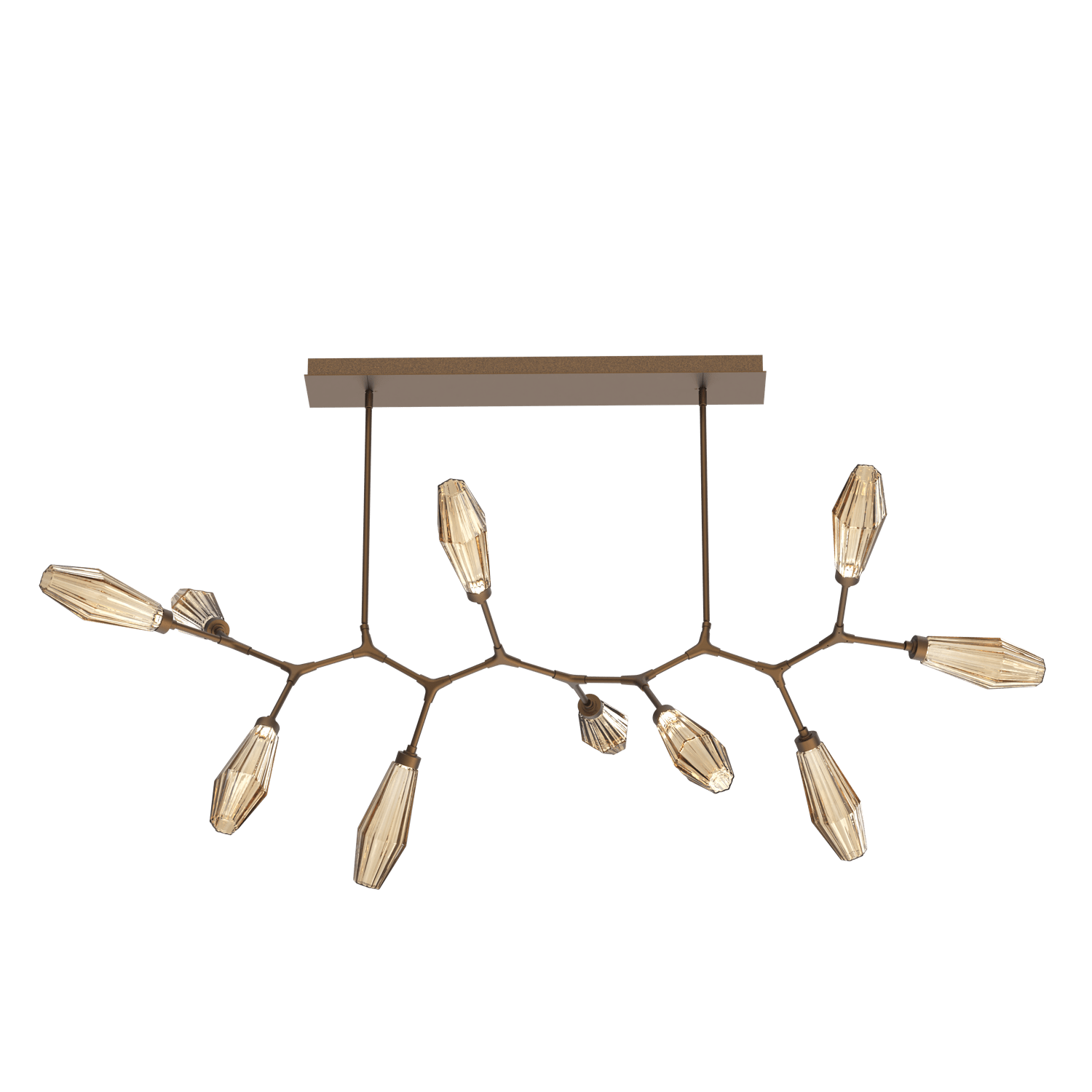 PLB0049-BC-FB-RB-Hammerton-Studio-Aalto-10-light-modern-branch-chandelier-with-flat-bronze-finish-and-optic-ribbed-bronze-glass-shades-and-LED-lamping