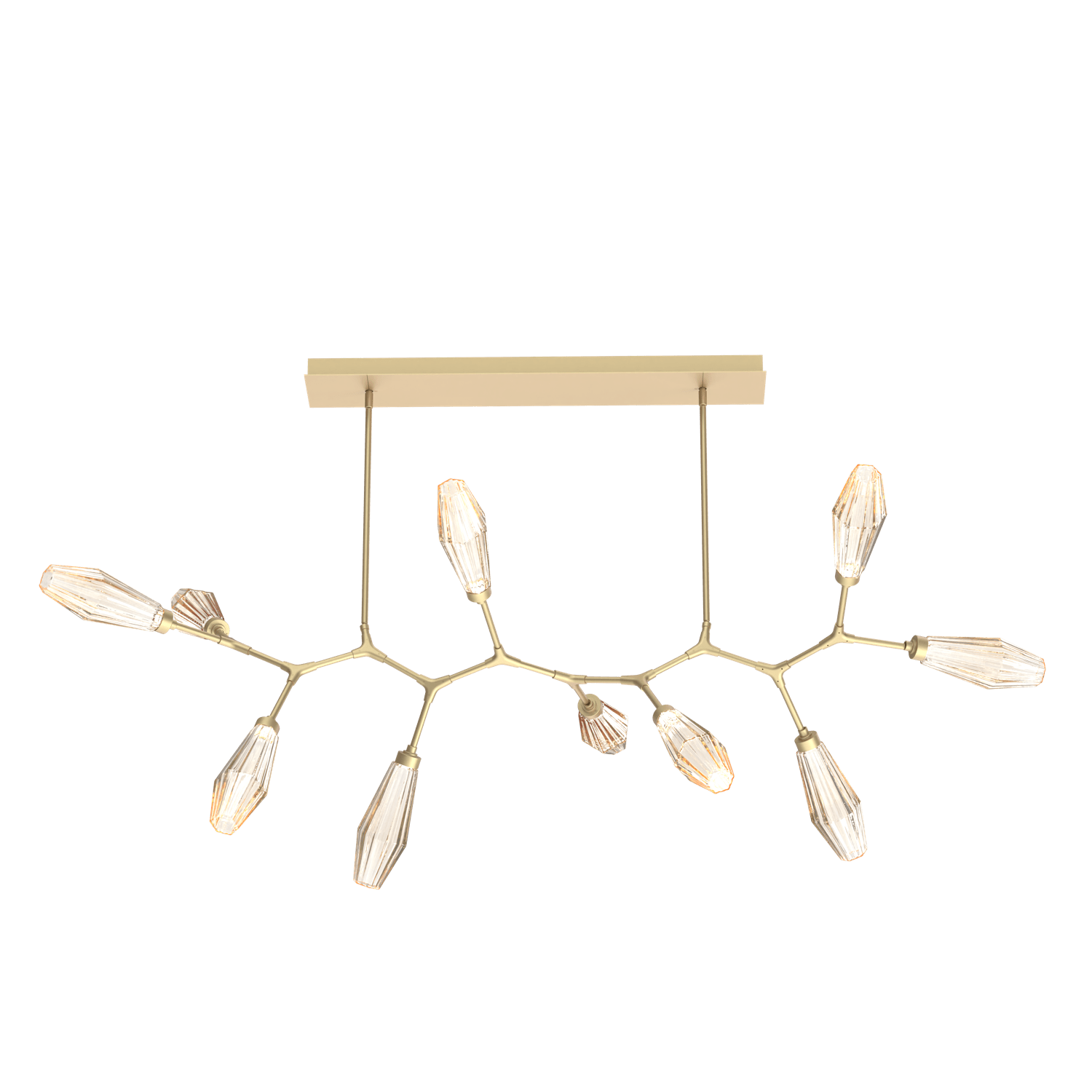 PLB0049-BC-GB-RA-Hammerton-Studio-Aalto-10-light-modern-branch-chandelier-with-gilded-brass-finish-and-optic-ribbed-amber-glass-shades-and-LED-lamping